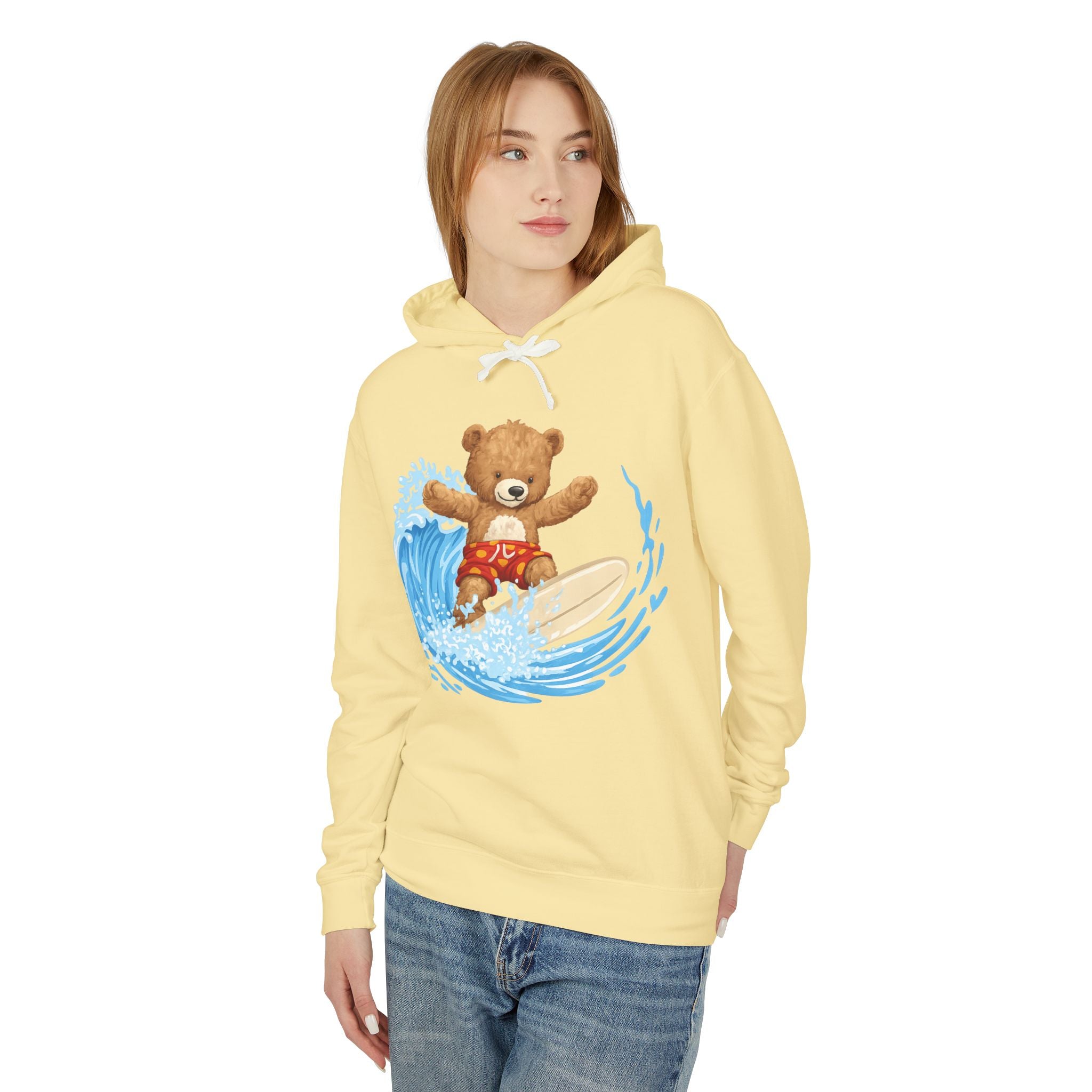 Cute Surfing Teddy Bear Hoodie