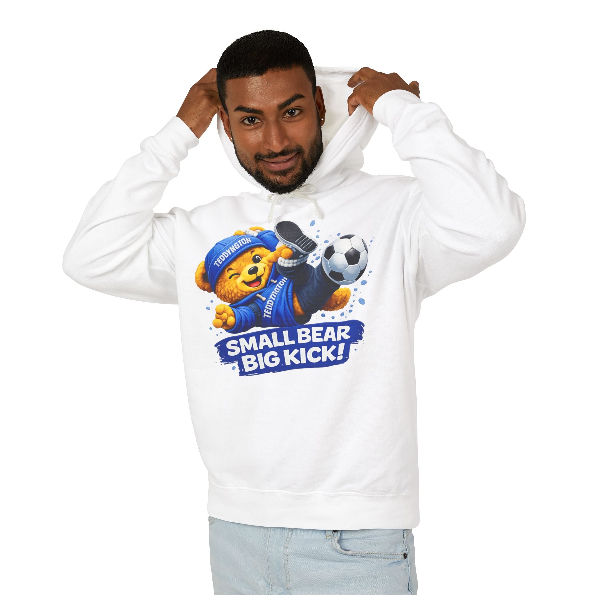 Small Bear Big Kick Soccer Hoodie