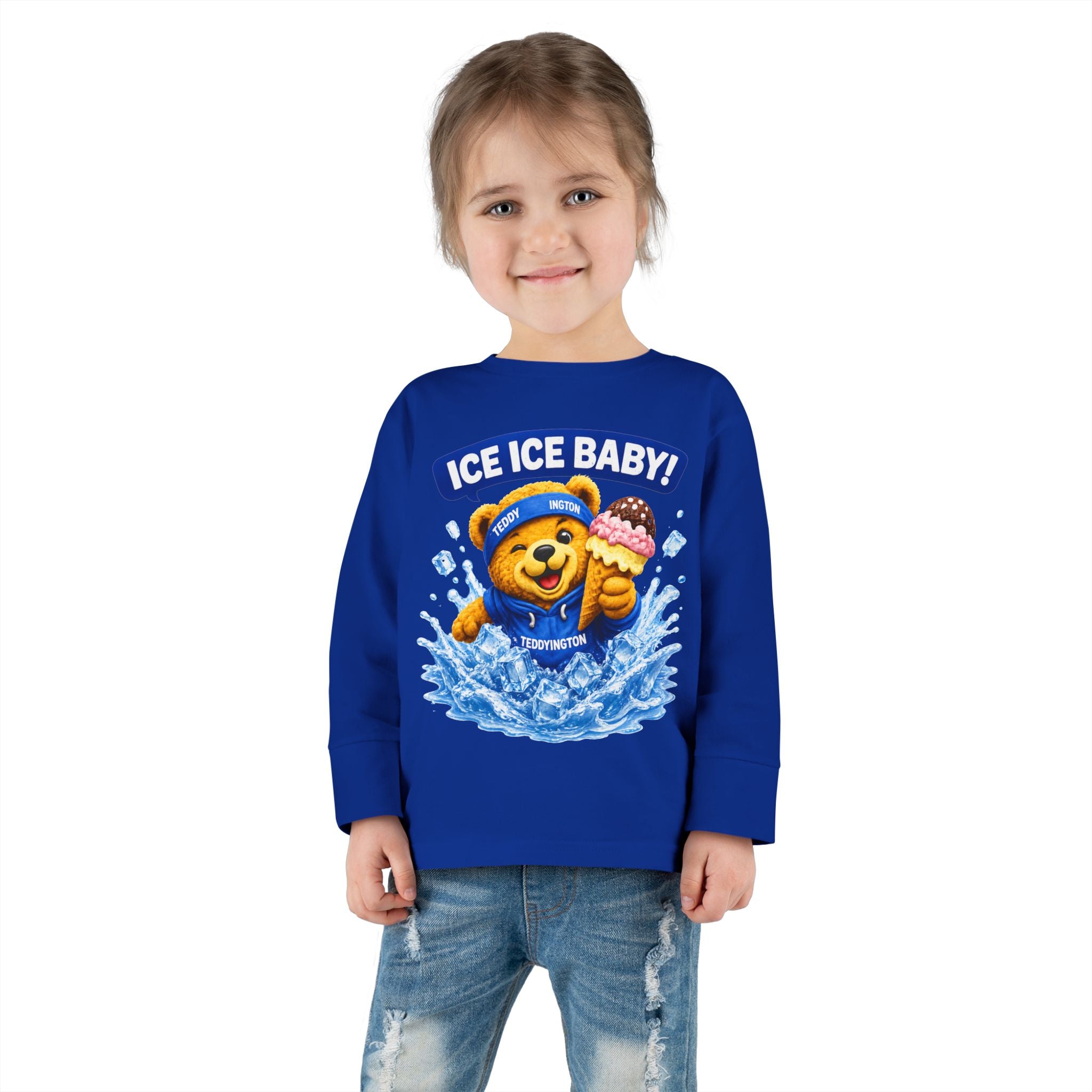 Ice Ice Baby Teddy Bear Toddler Long Sleeve Shirt