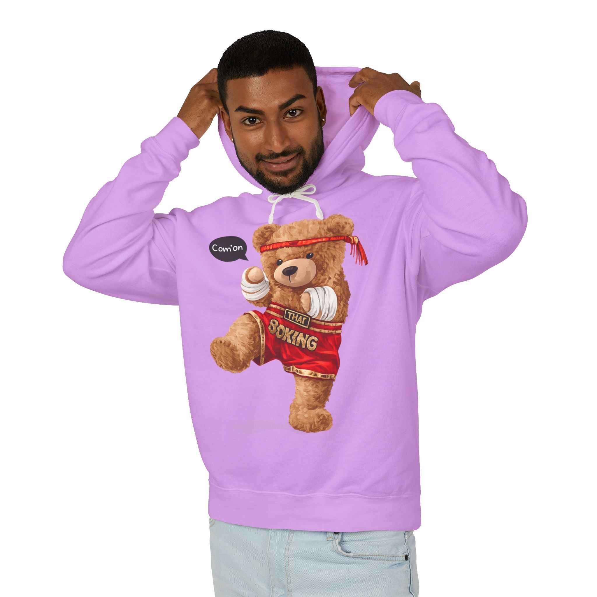 Funny Boxing Teddy Bear Hoodie | Cute Boxer Bear Graphic Hoodie | Unisex Streetwear Pullover Sweatshirt | Cozy Casual Hoodie