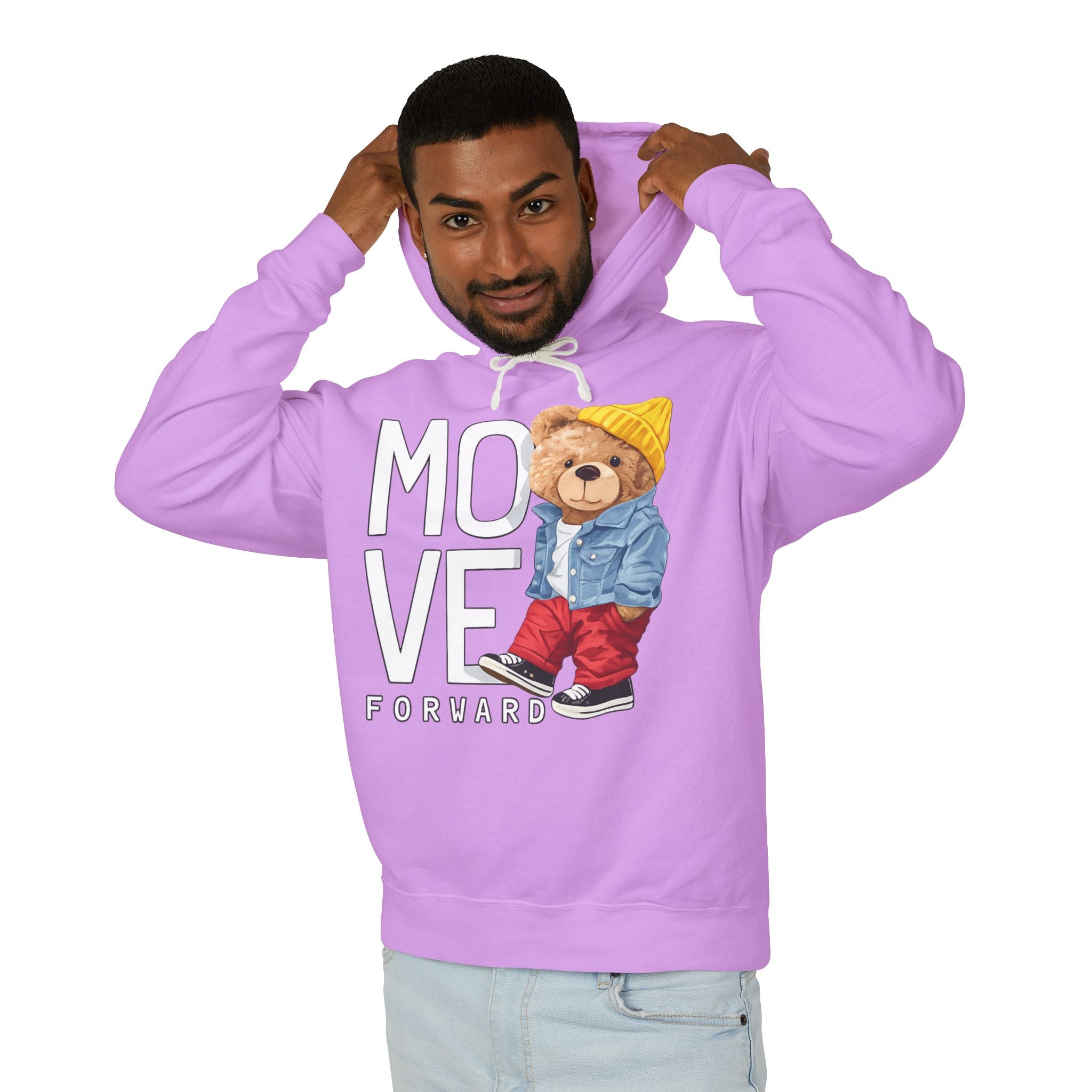 Move Forward Teddy Bear Graphic Hoodie