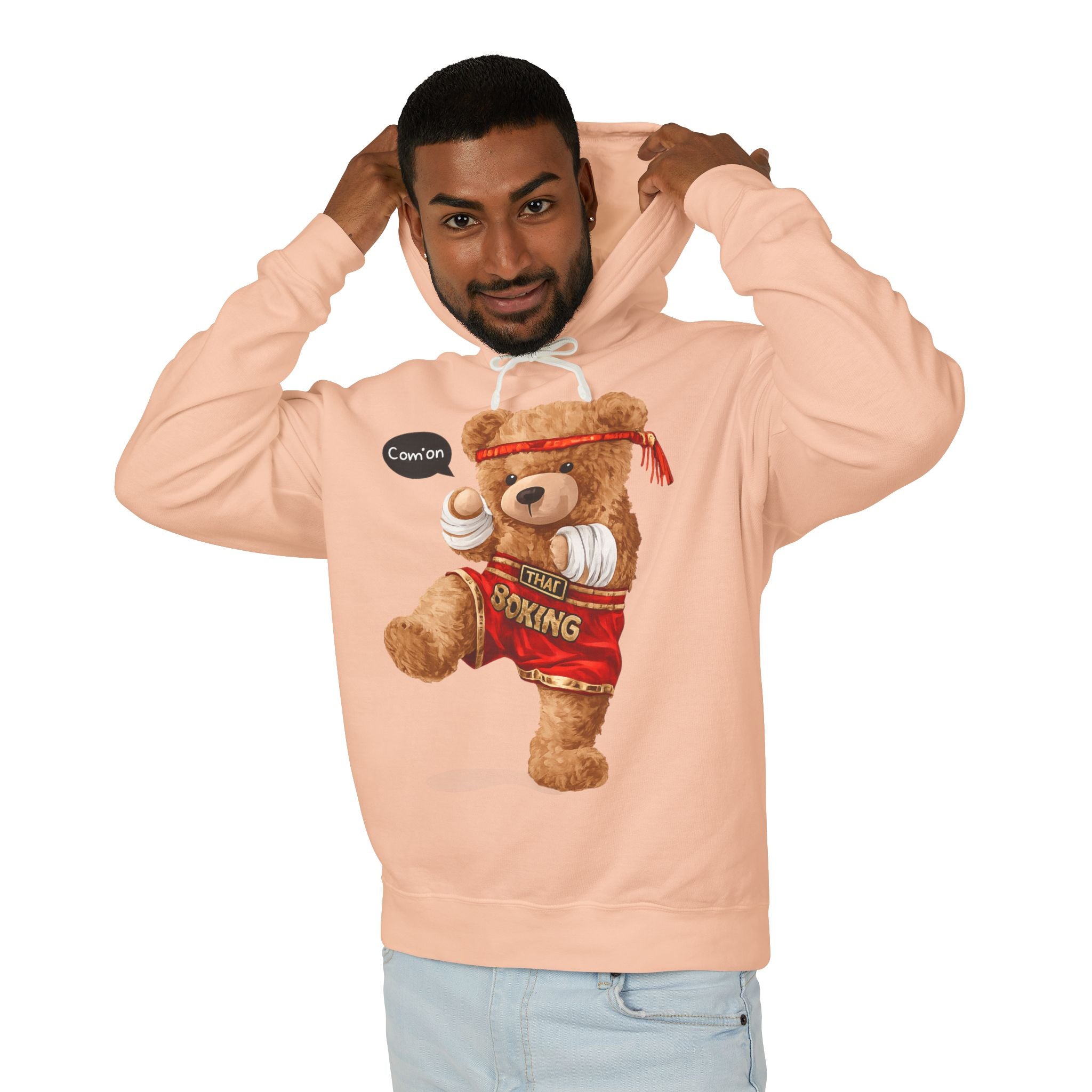Funny Boxing Teddy Bear Hoodie | Cute Boxer Bear Graphic Hoodie | Unisex Streetwear Pullover Sweatshirt | Cozy Casual Hoodie