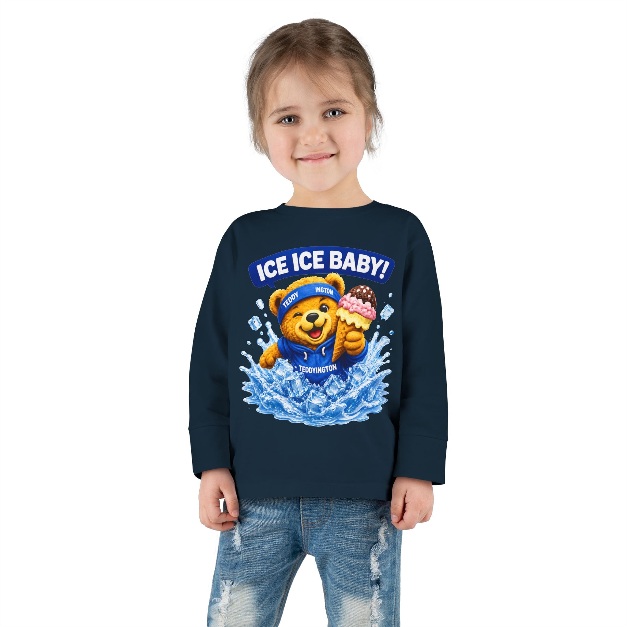 Ice Ice Baby Teddy Bear Toddler Long Sleeve Shirt