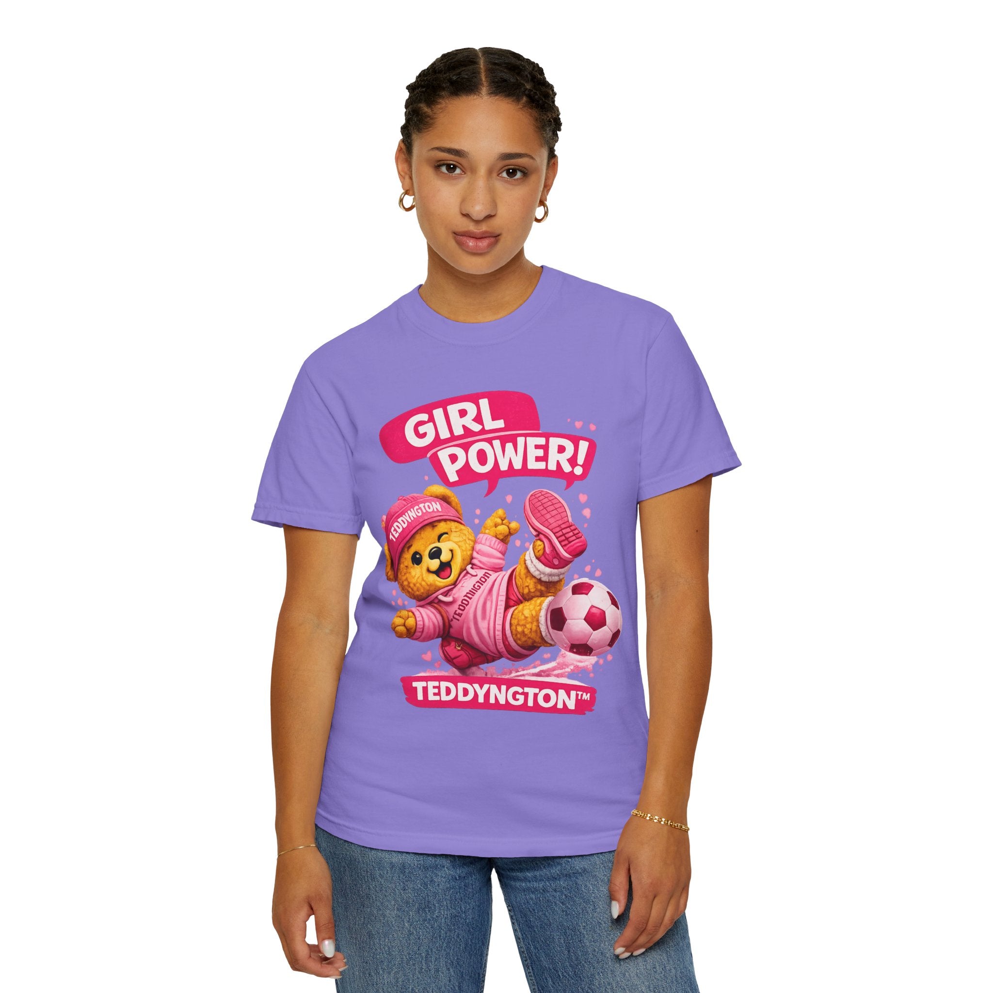 Girl Power Teddy Bear Soccer T-Shirt
