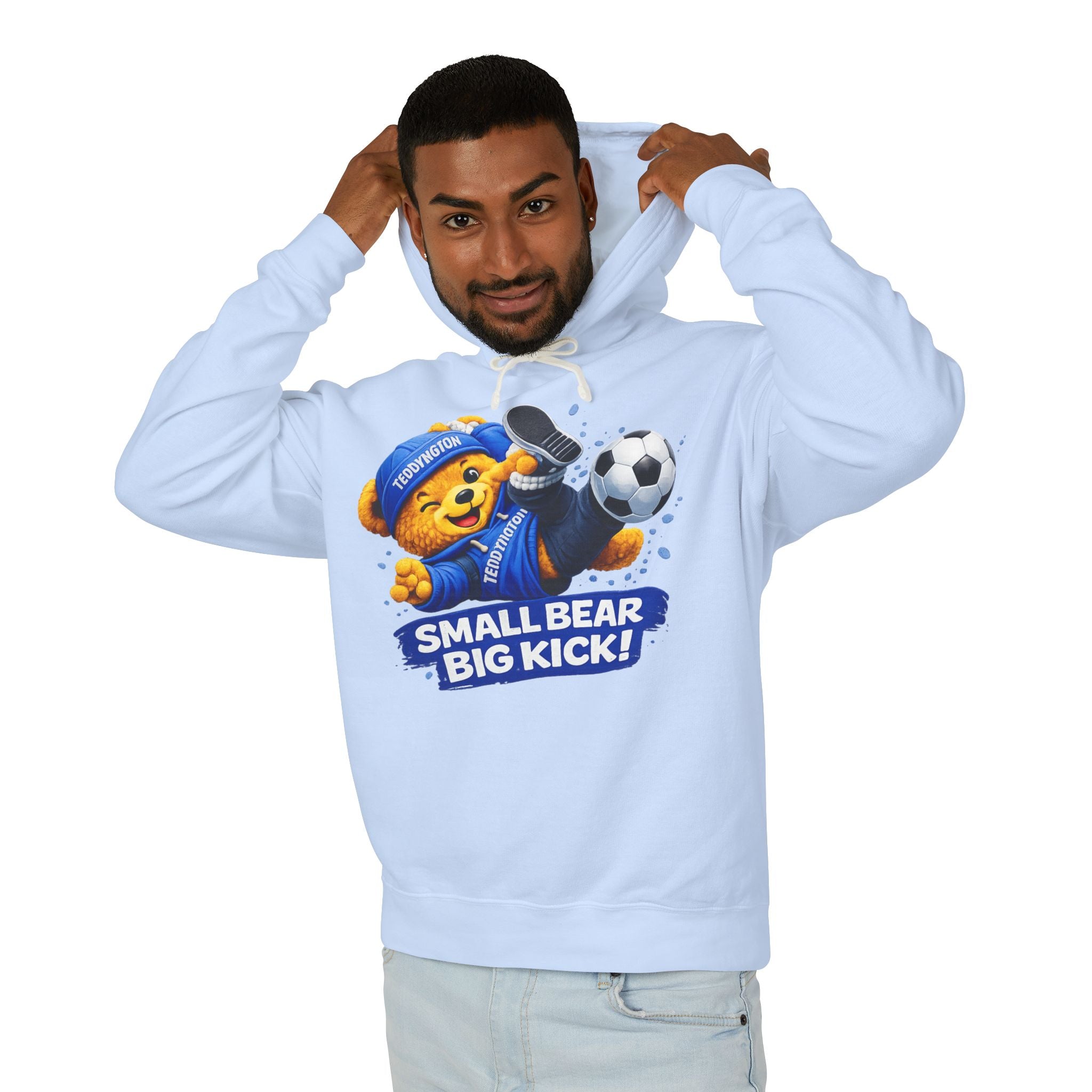Small Bear Big Kick Soccer Hoodie