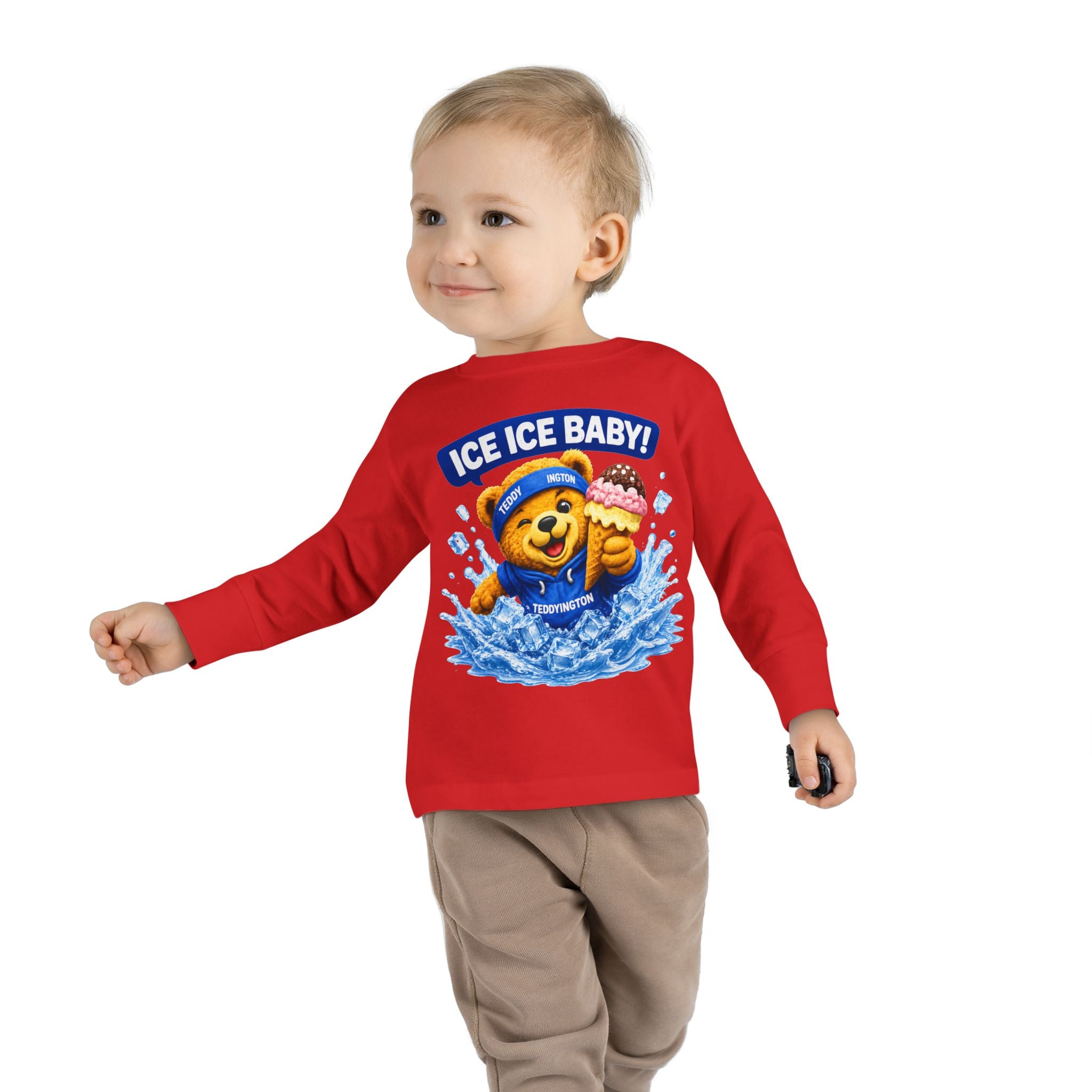 Ice Ice Baby Teddy Bear Toddler Long Sleeve Shirt