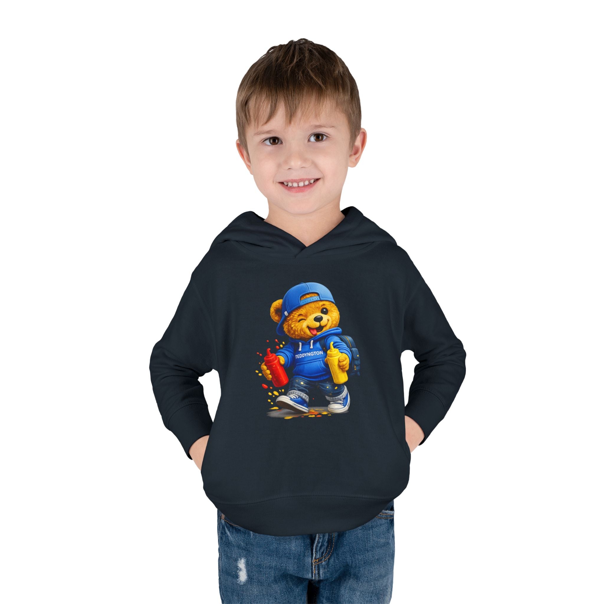 Cute Teddy Bear Artist Toddler Hoodie