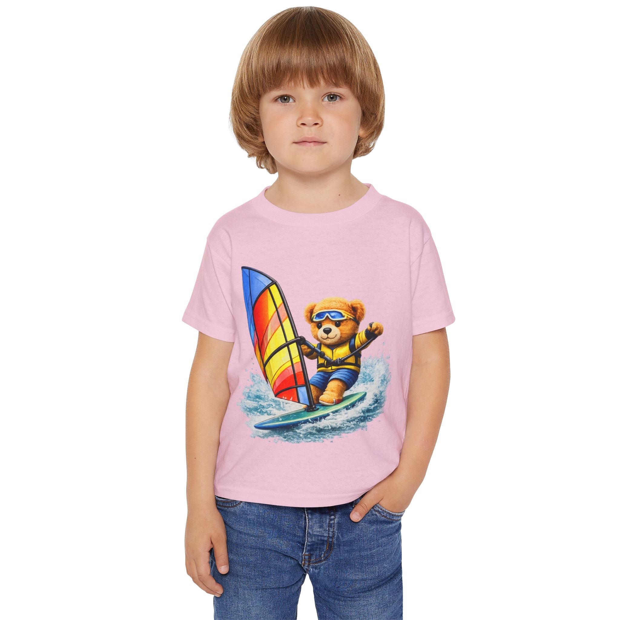 Kids Windsurfing Teddy Bear T-Shirt
