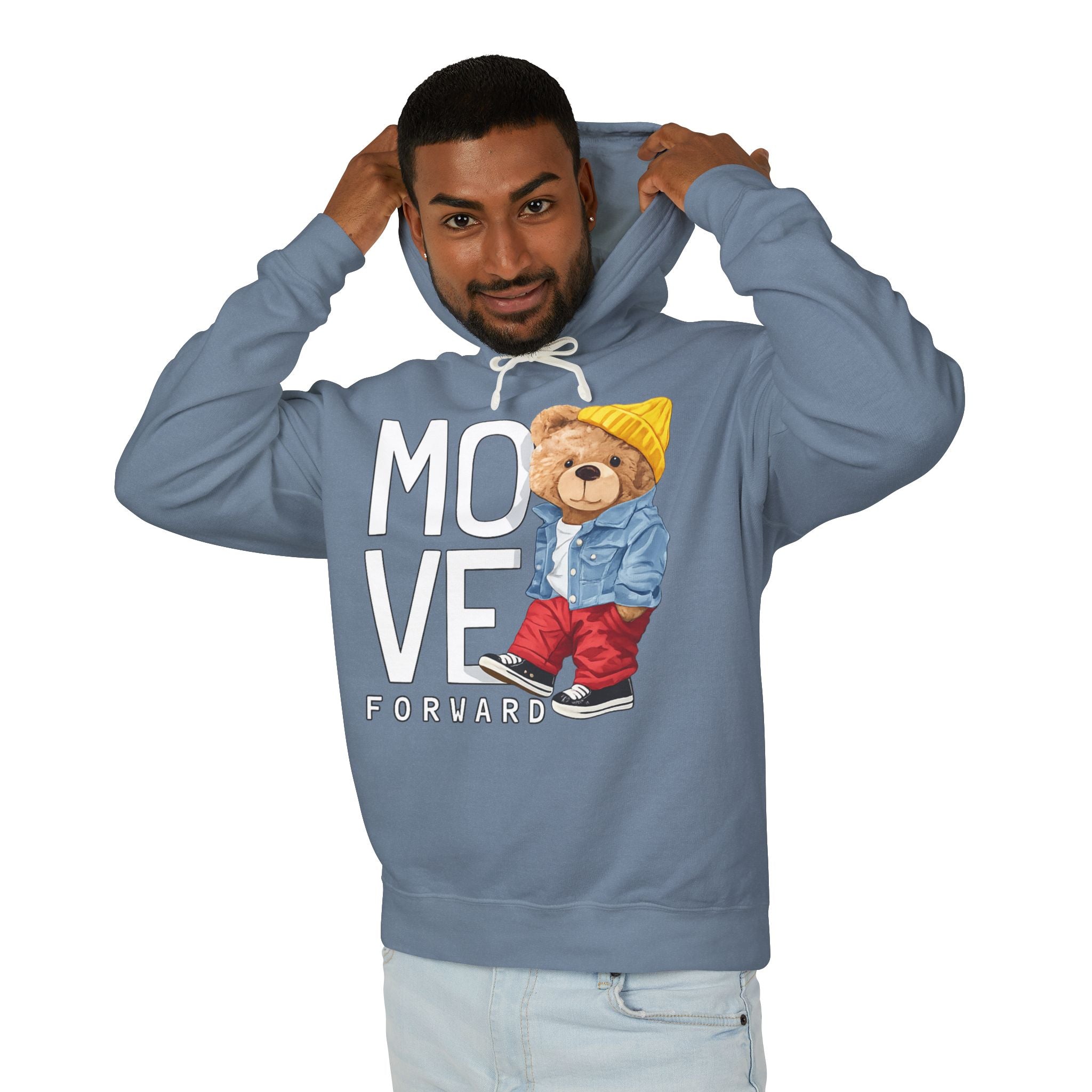 Move Forward Teddy Bear Graphic Hoodie