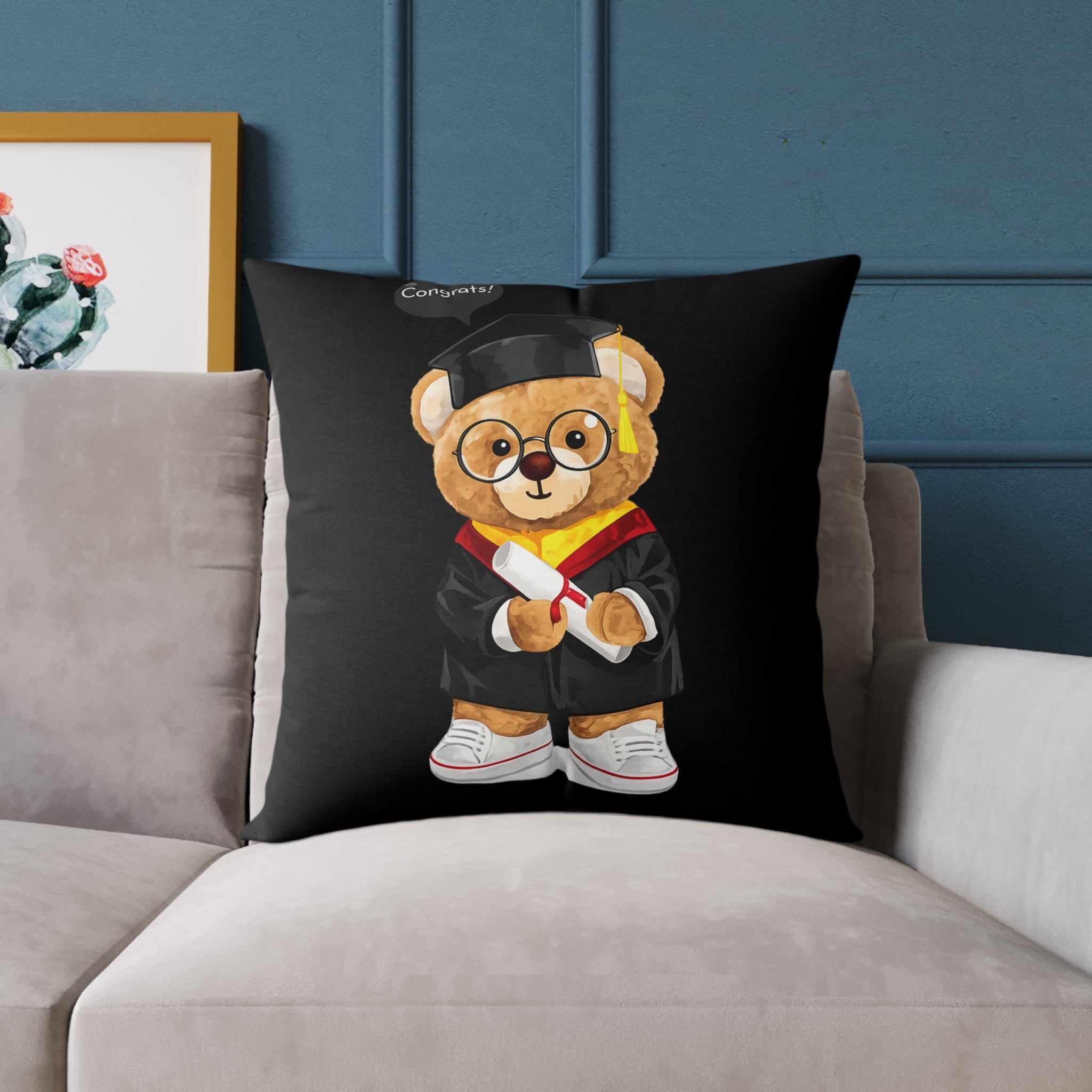Congrats Graduate Teddy Throw Pillow