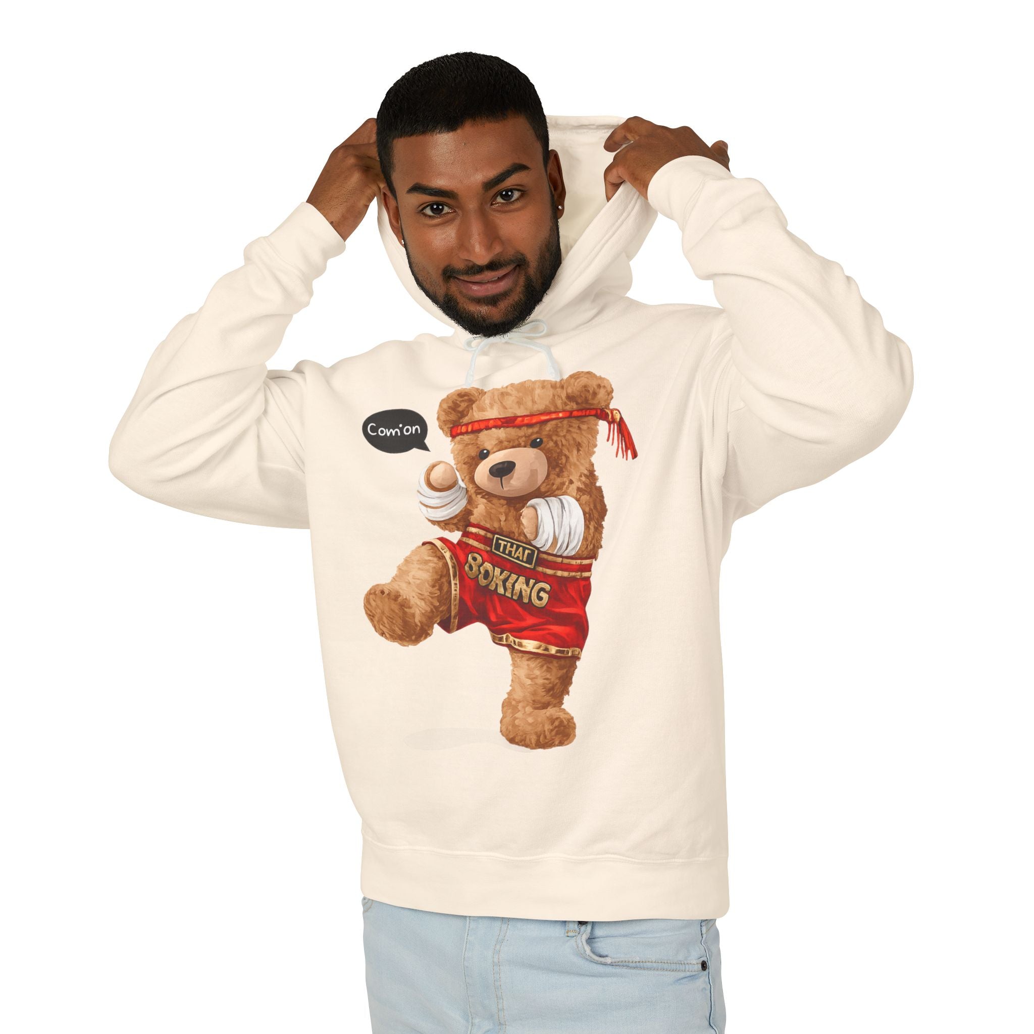 Funny Boxing Teddy Bear Hoodie | Cute Boxer Bear Graphic Hoodie | Unisex Streetwear Pullover Sweatshirt | Cozy Casual Hoodie