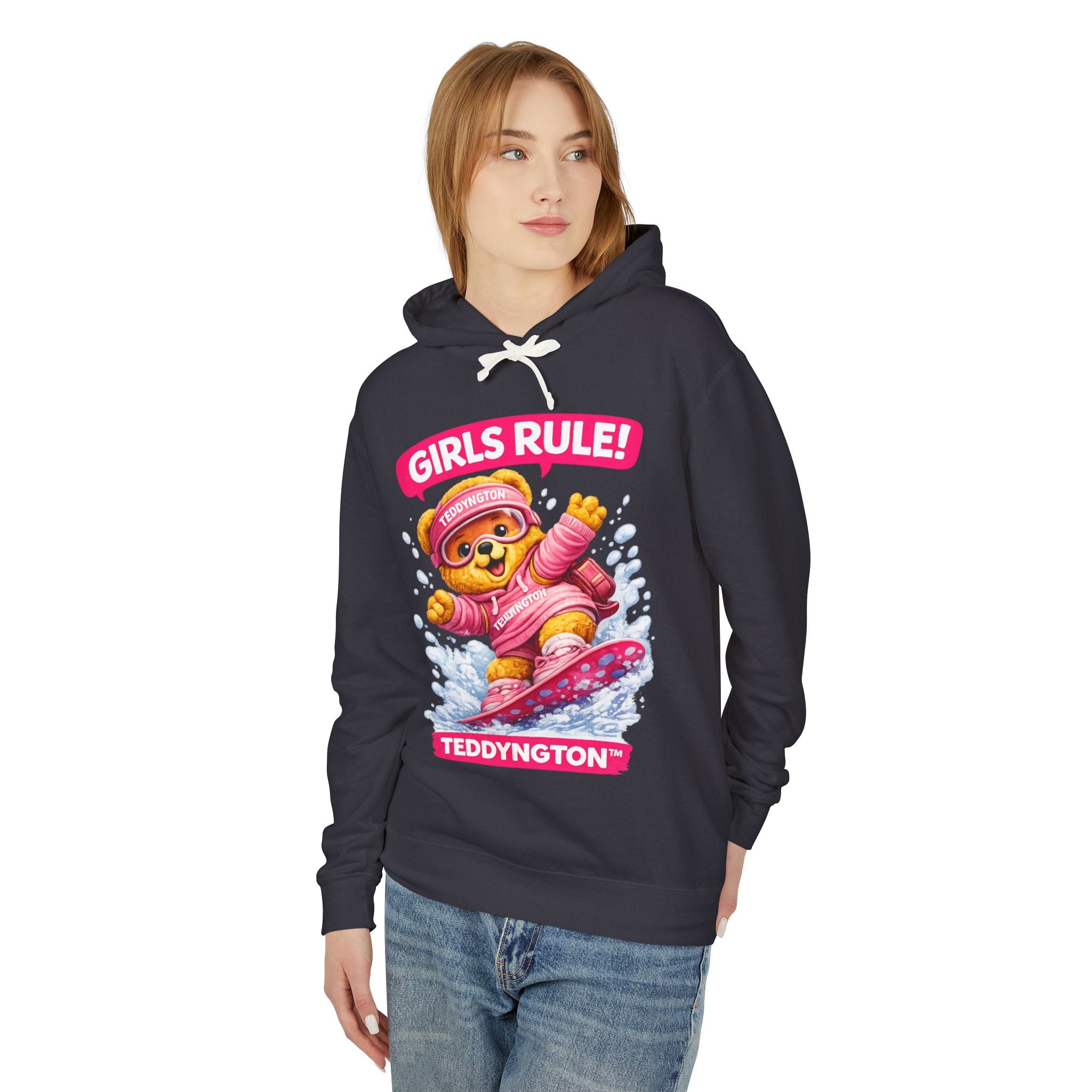 Girls Rule Teddy Bear Snowboard Hoodie