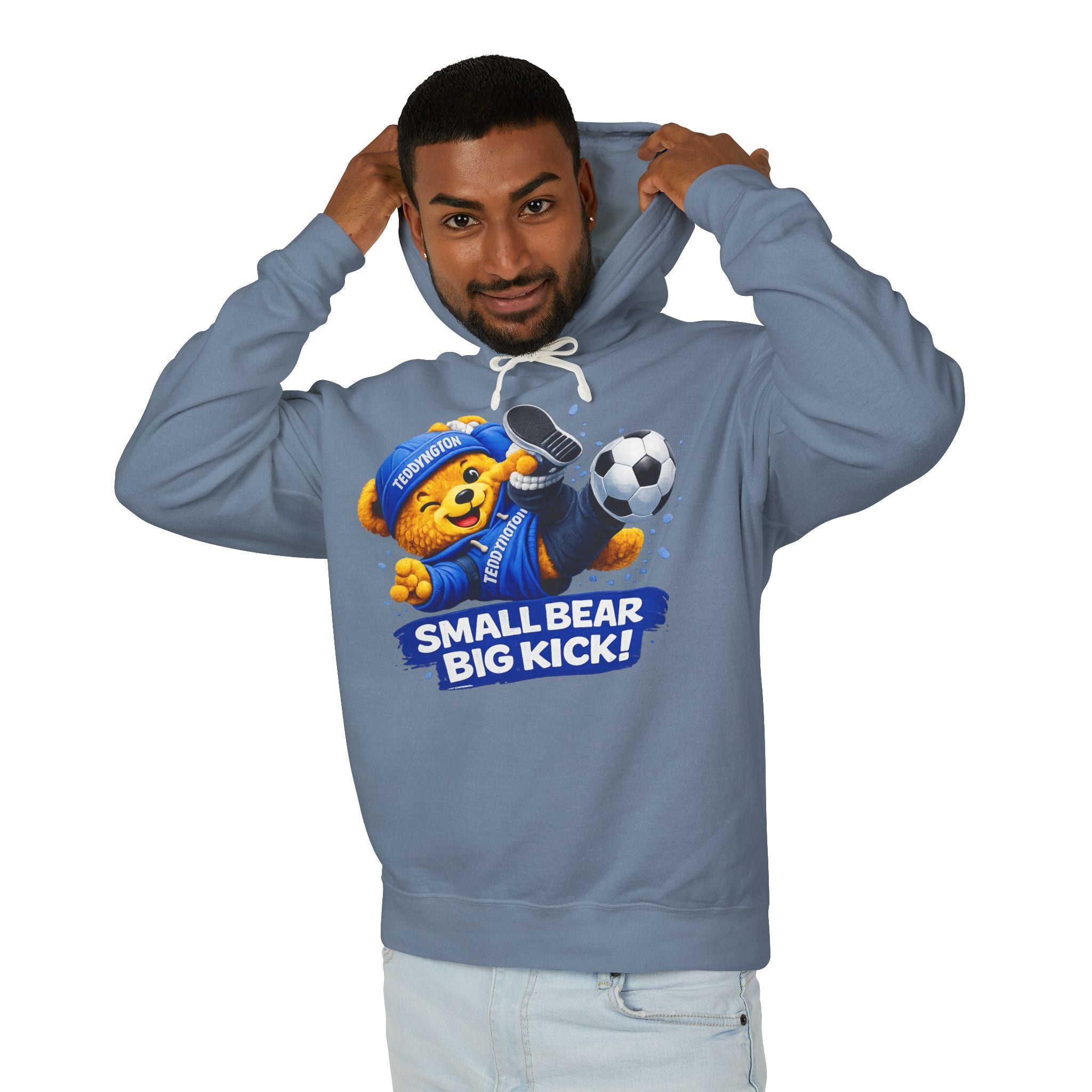 Small Bear Big Kick Soccer Hoodie