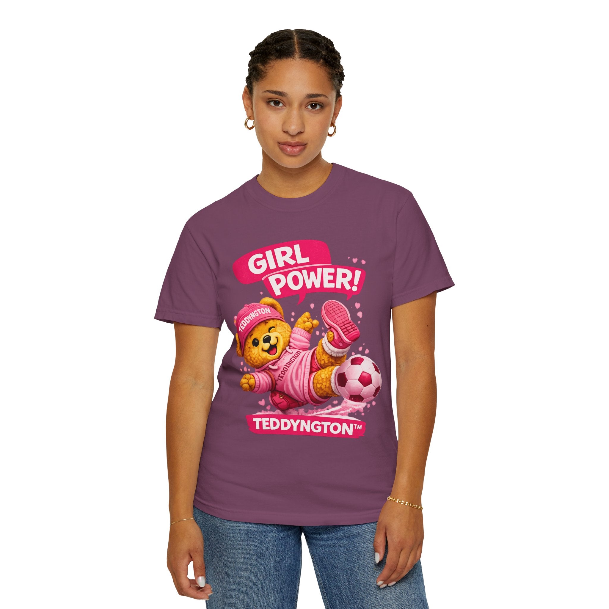 Girl Power Teddy Bear Soccer T-Shirt