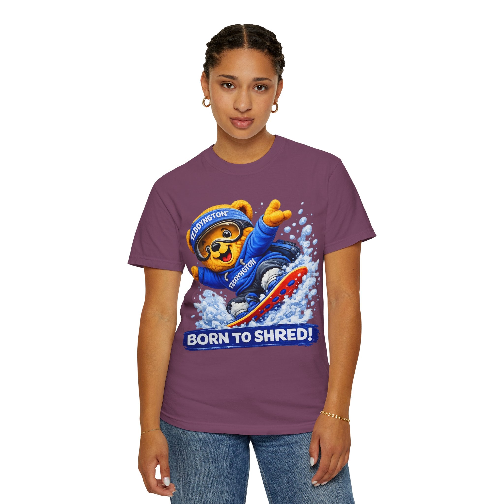 Born to Shred Snowboarding Teddy Bear T-Shirt