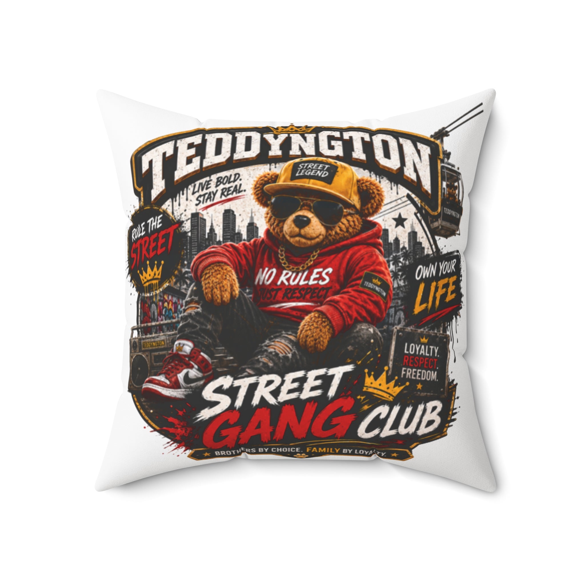 Teddyngton Street Gang Club Throw Pillow