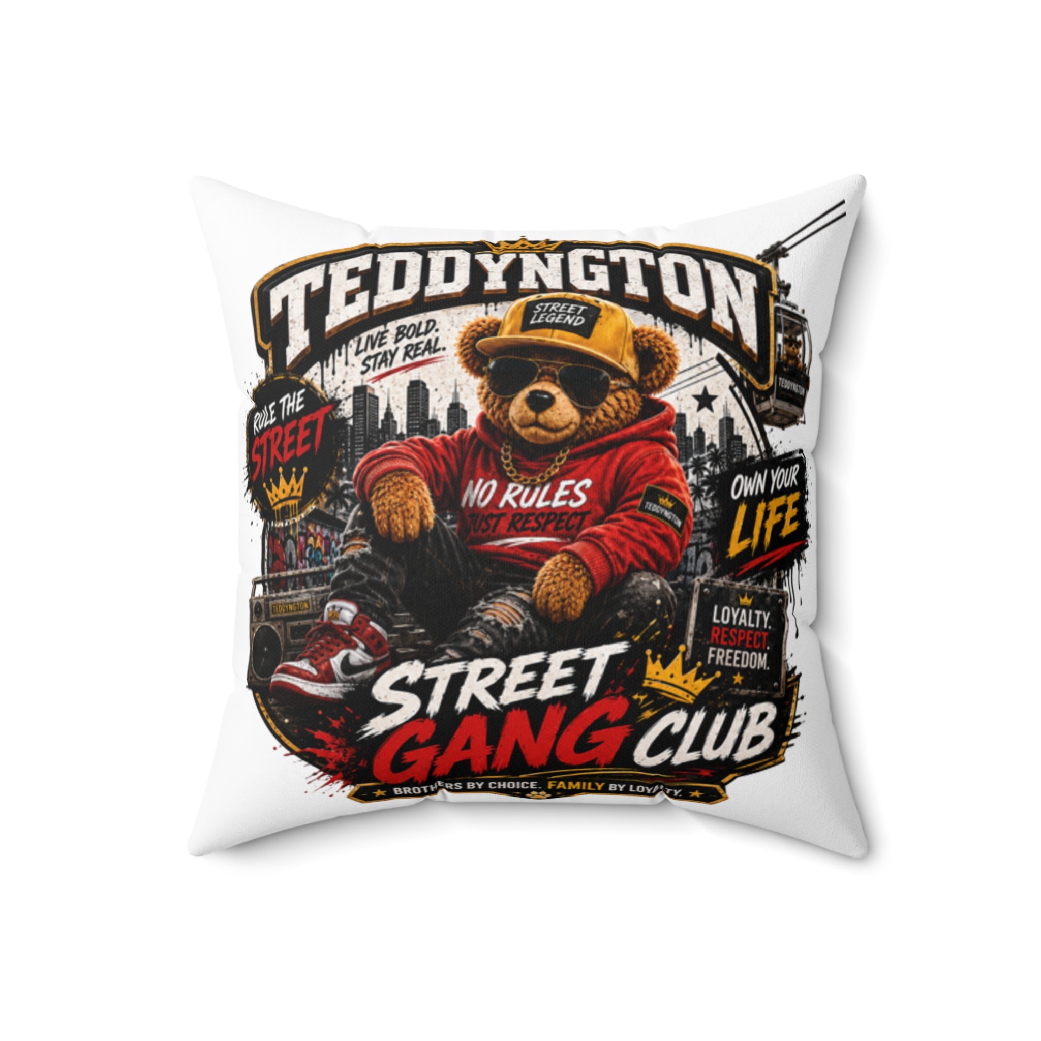 Teddyngton Street Gang Club Throw Pillow