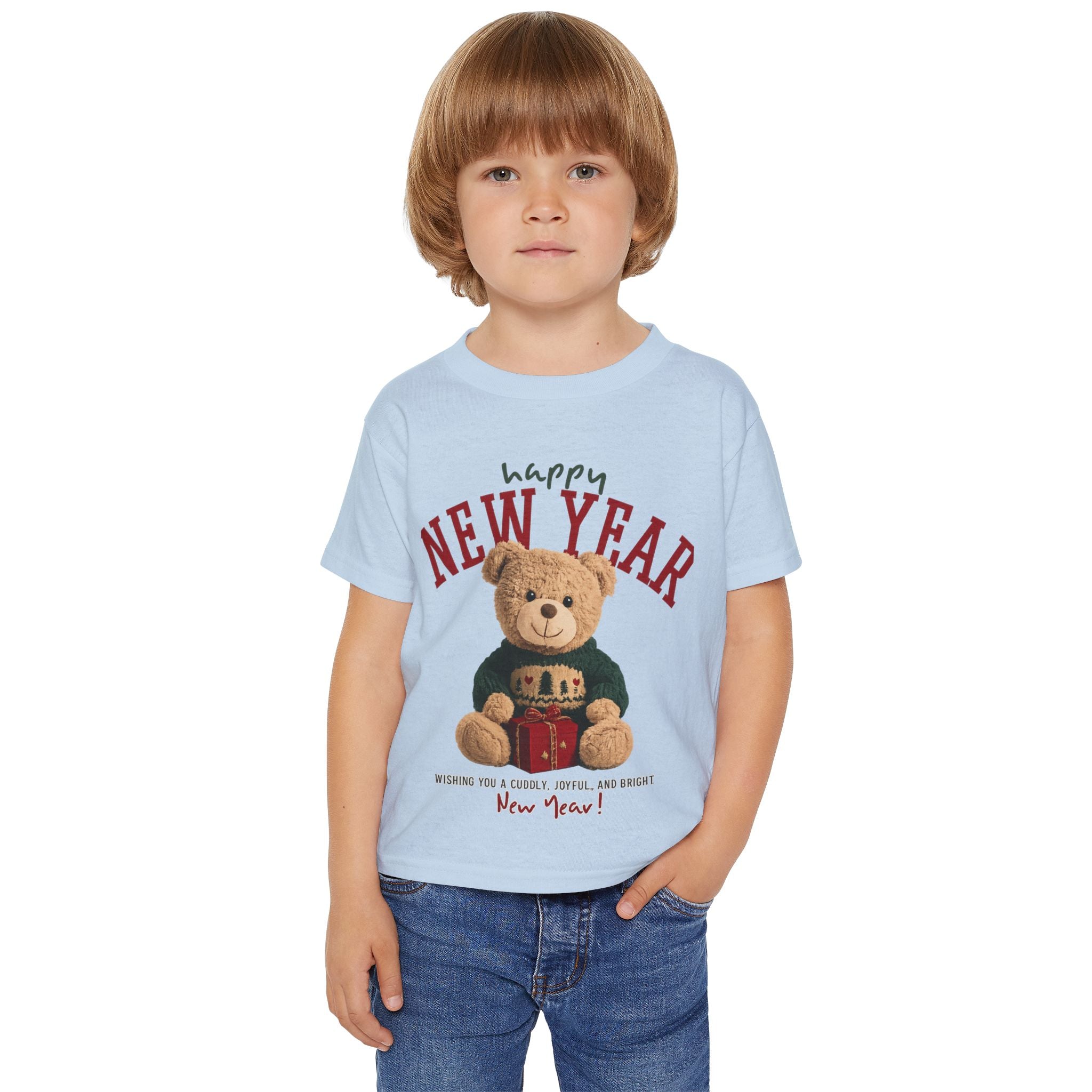 Happy New Year Teddy Bear Kids T-Shirt