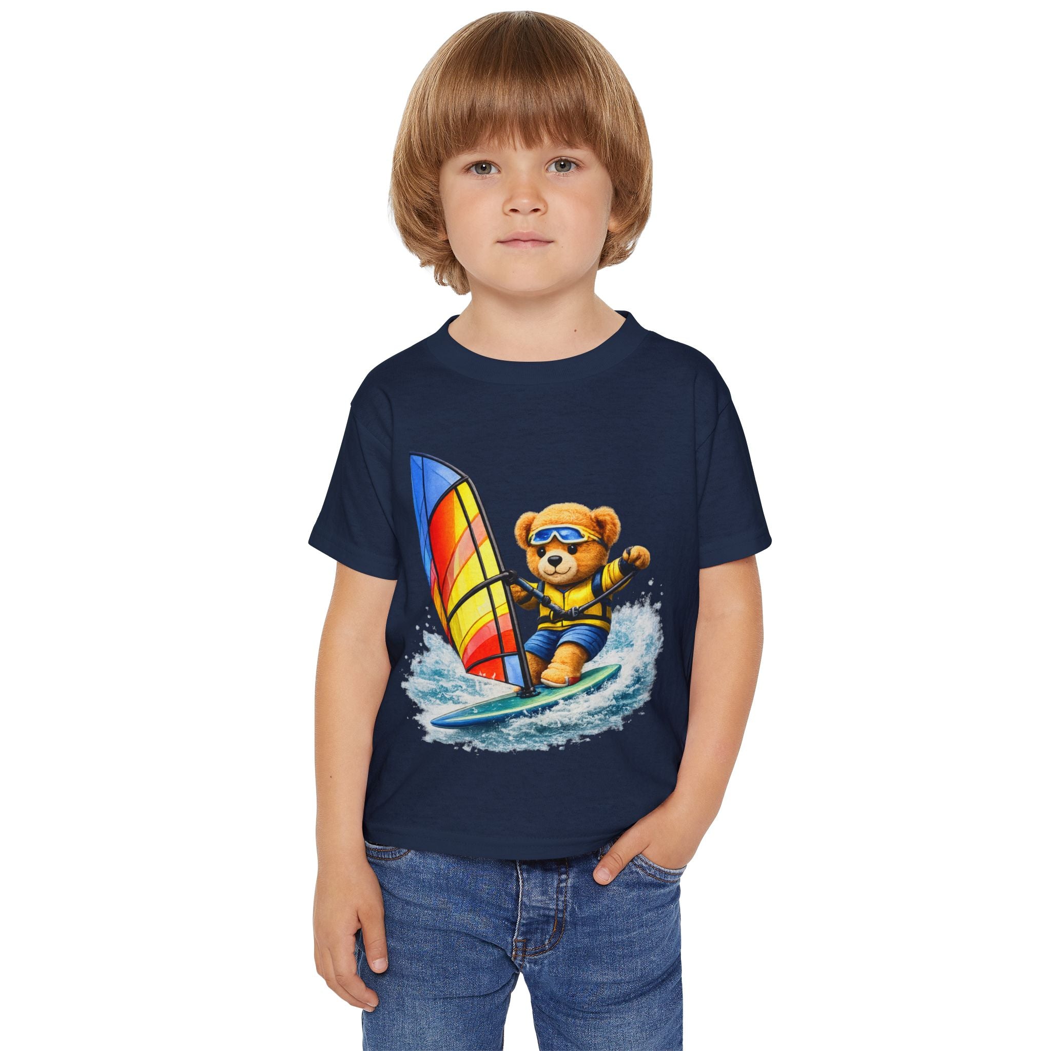 Kids Windsurfing Teddy Bear T-Shirt