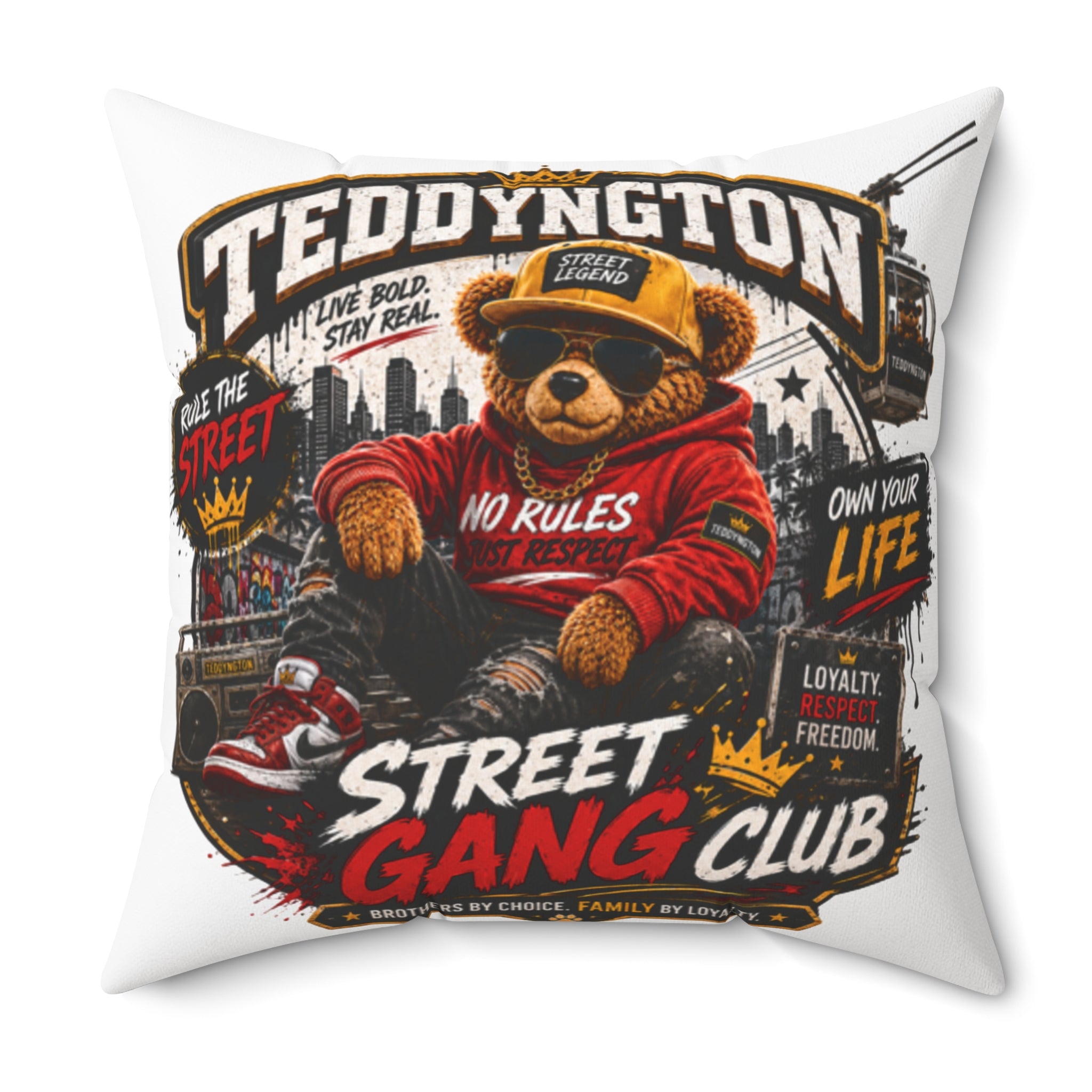 Teddyngton Street Gang Club Throw Pillow