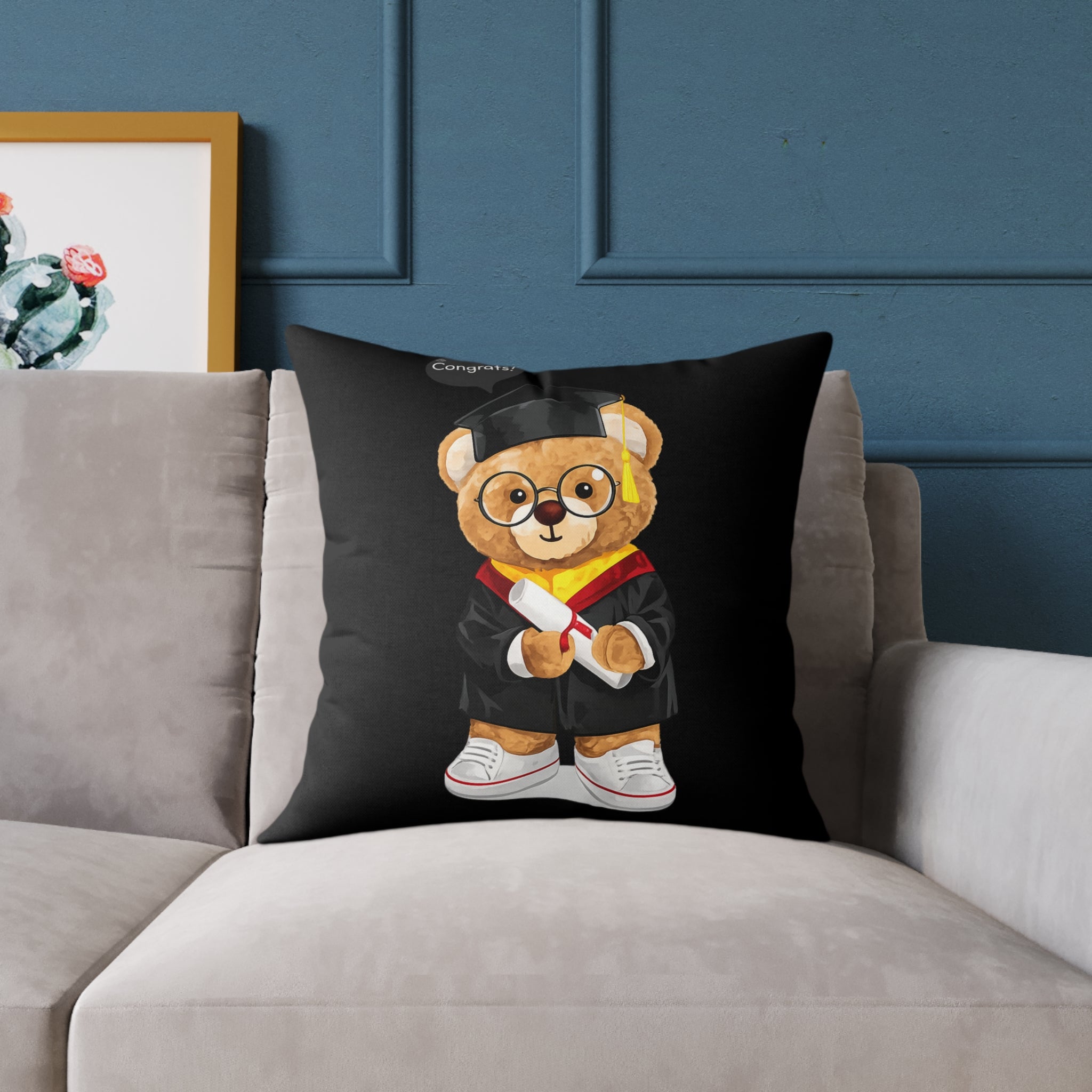 Congrats Graduate Teddy Throw Pillow