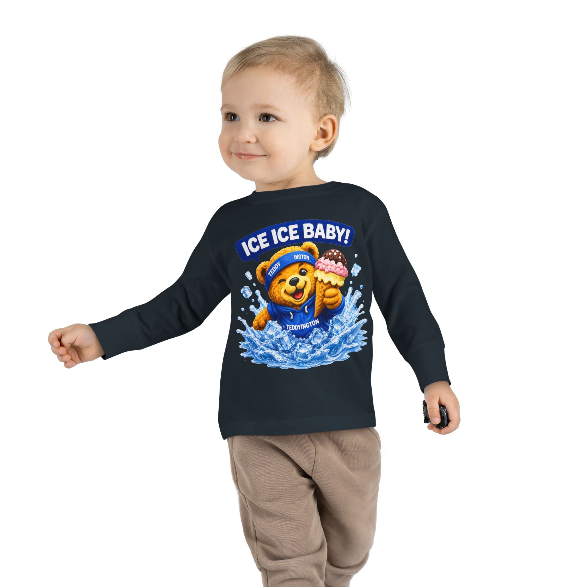 Ice Ice Baby Teddy Bear Toddler Long Sleeve Shirt