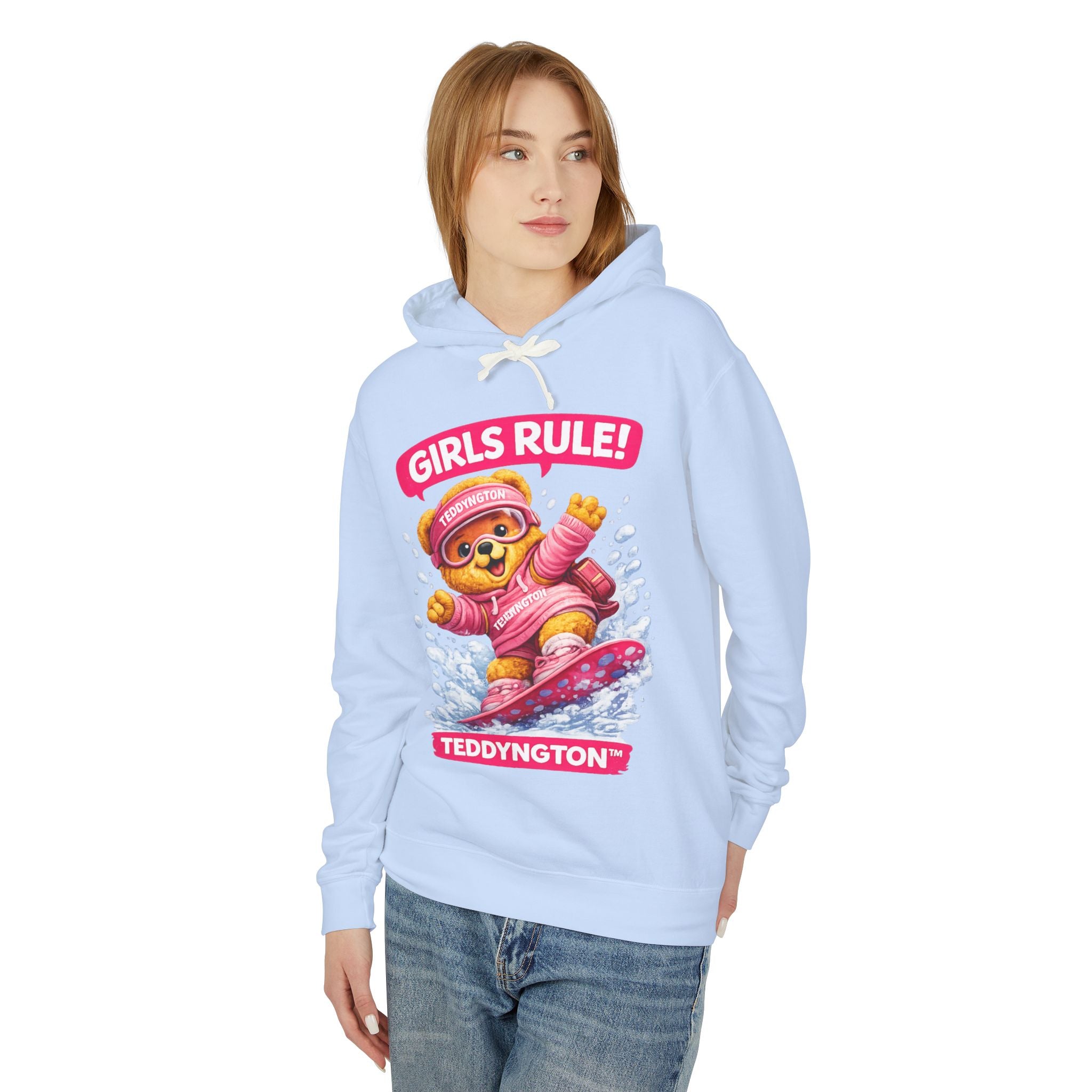 Girls Rule Teddy Bear Snowboard Hoodie