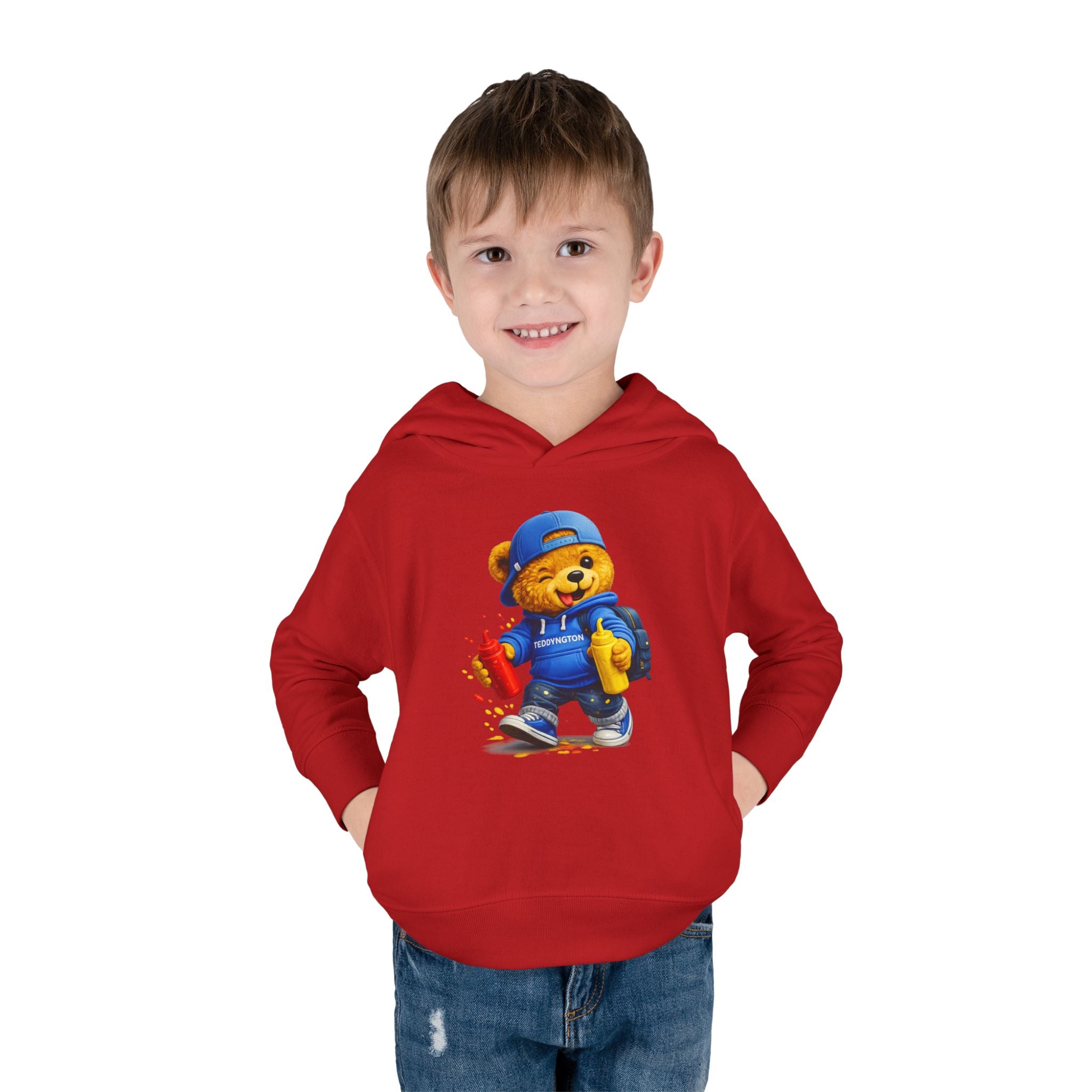Cute Teddy Bear Artist Toddler Hoodie
