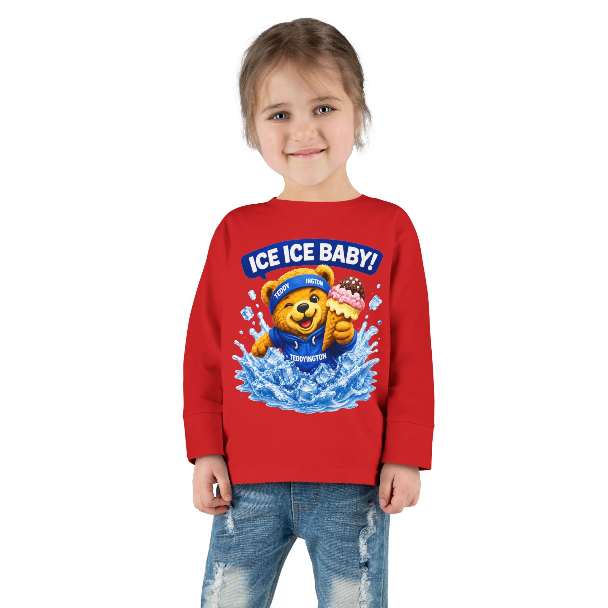 Ice Ice Baby Teddy Bear Toddler Long Sleeve Shirt