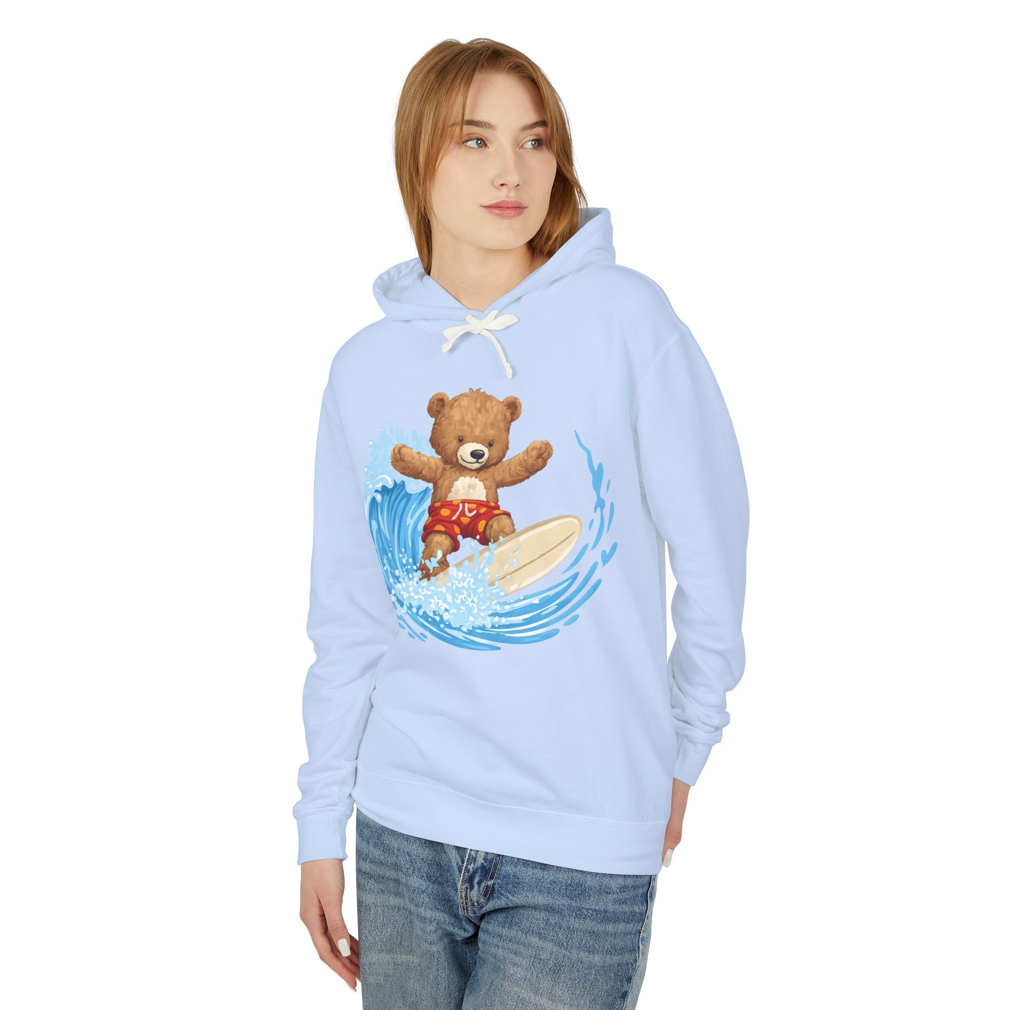 Cute Surfing Teddy Bear Hoodie