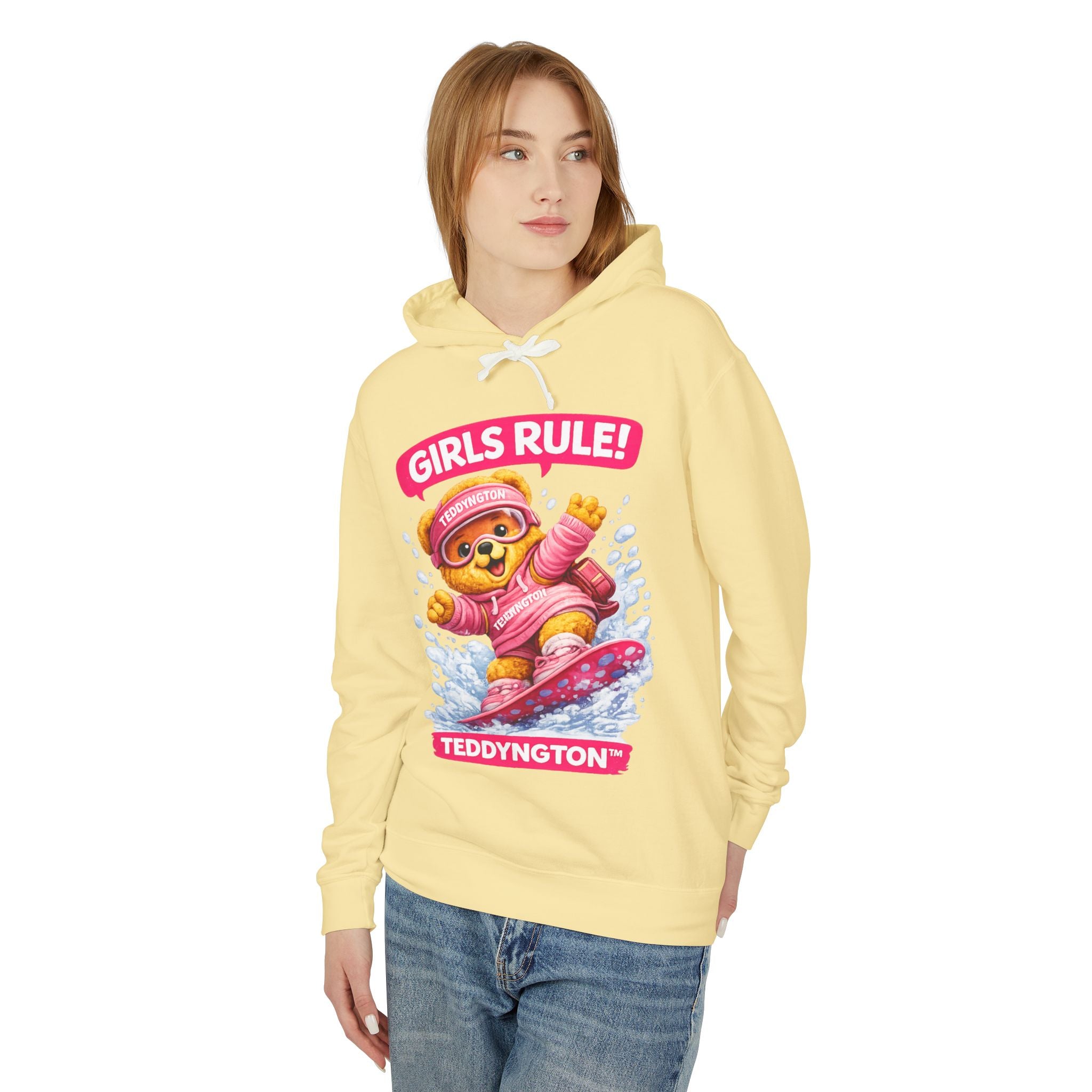 Girls Rule Teddy Bear Snowboard Hoodie