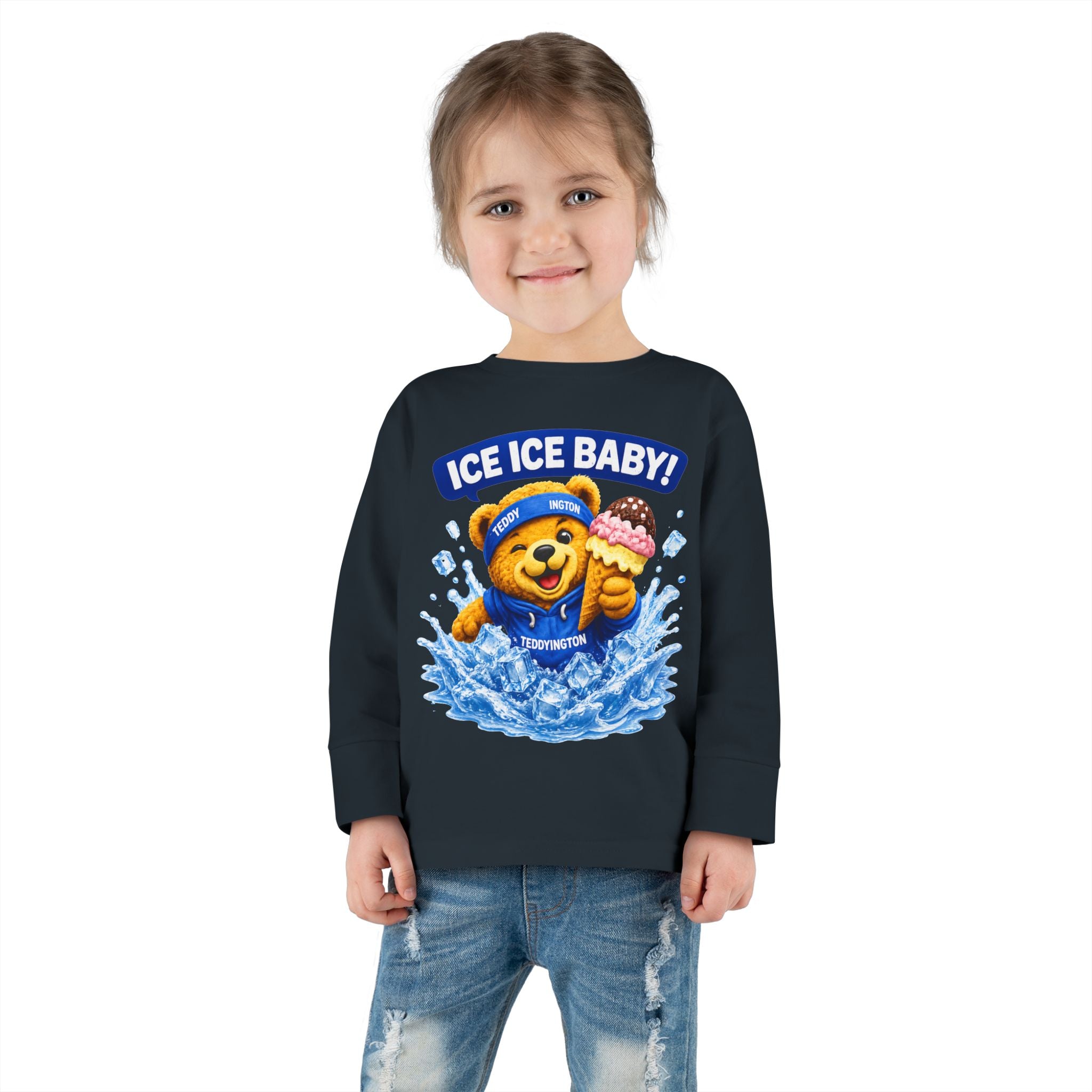 Ice Ice Baby Teddy Bear Toddler Long Sleeve Shirt