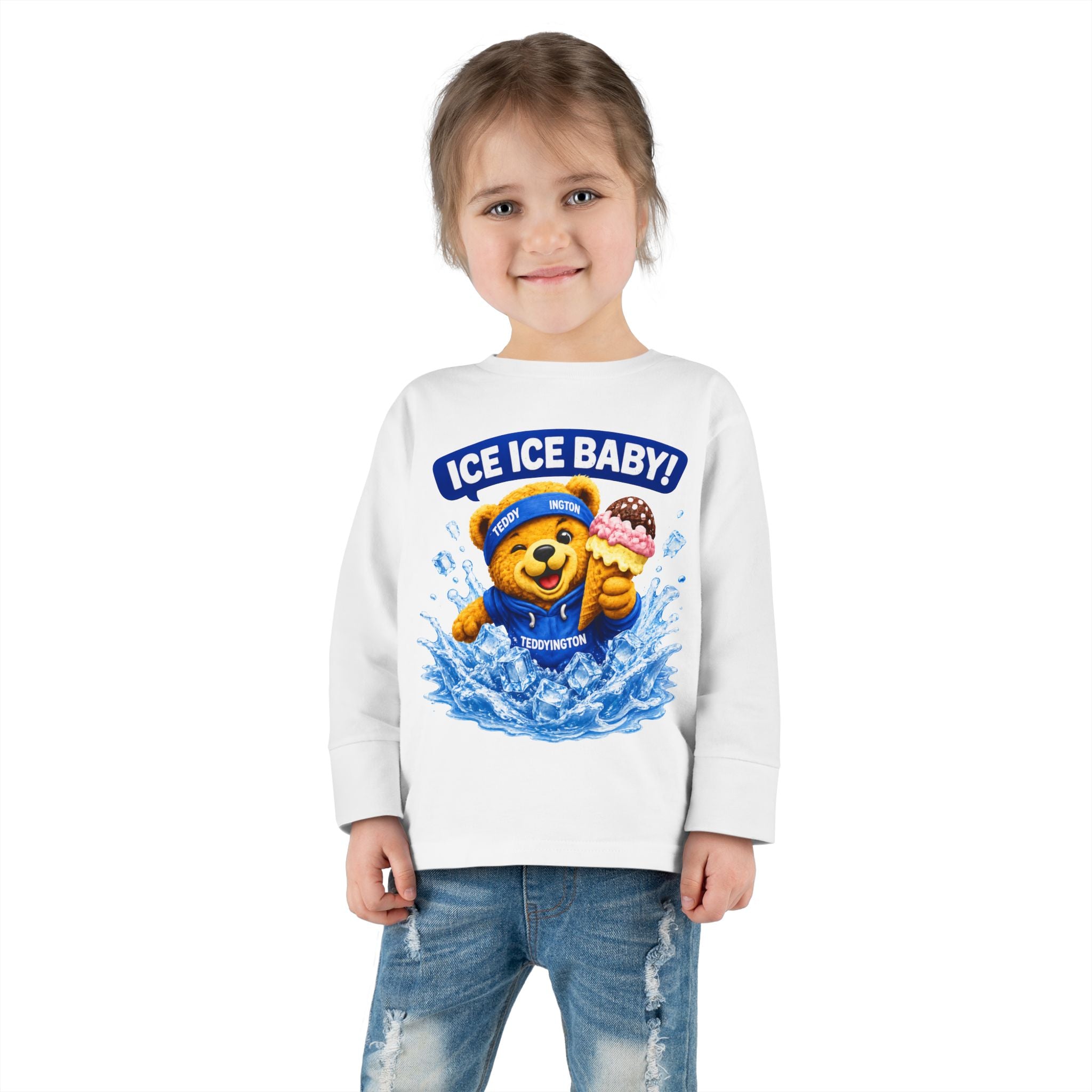 Ice Ice Baby Teddy Bear Toddler Long Sleeve Shirt