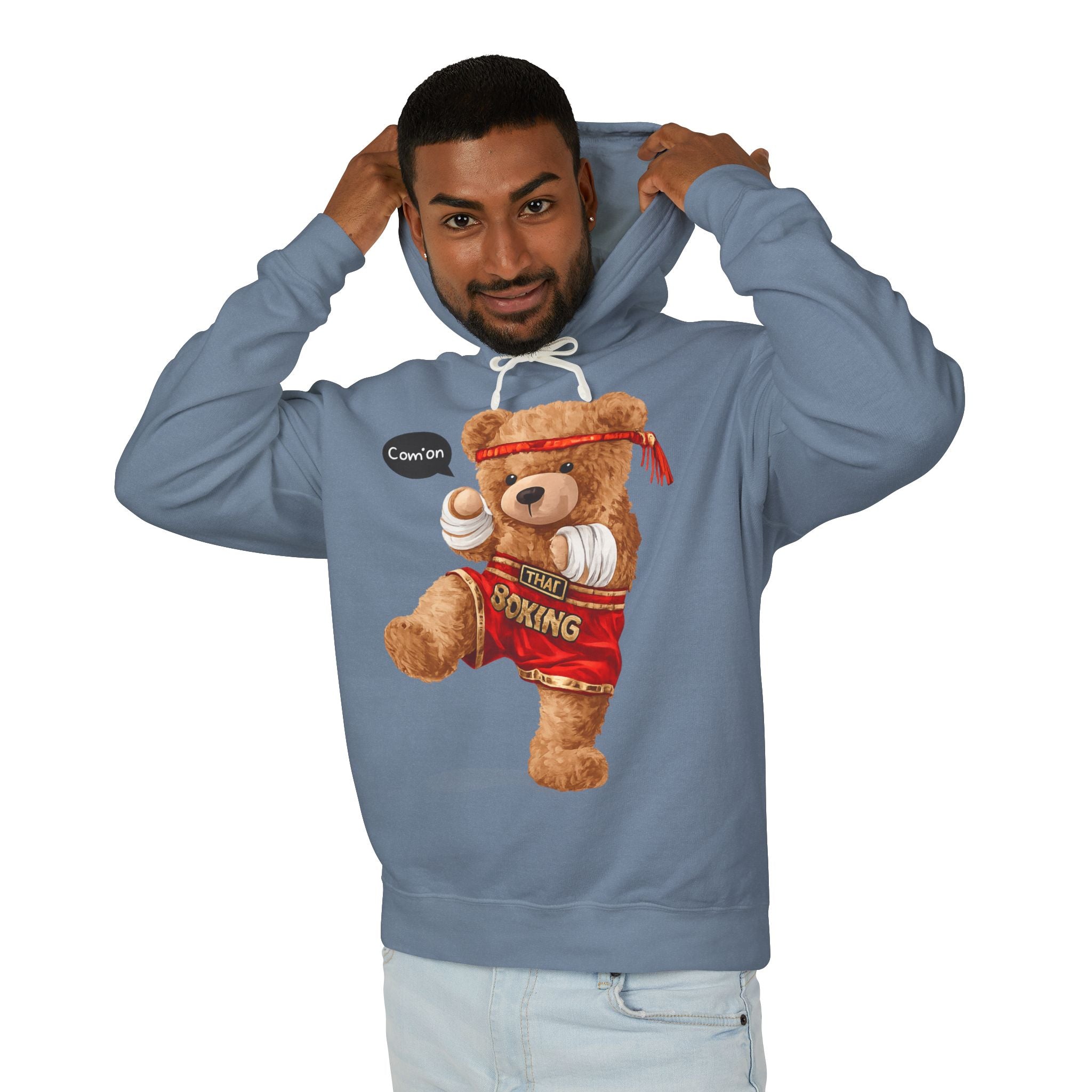 Funny Boxing Teddy Bear Hoodie | Cute Boxer Bear Graphic Hoodie | Unisex Streetwear Pullover Sweatshirt | Cozy Casual Hoodie