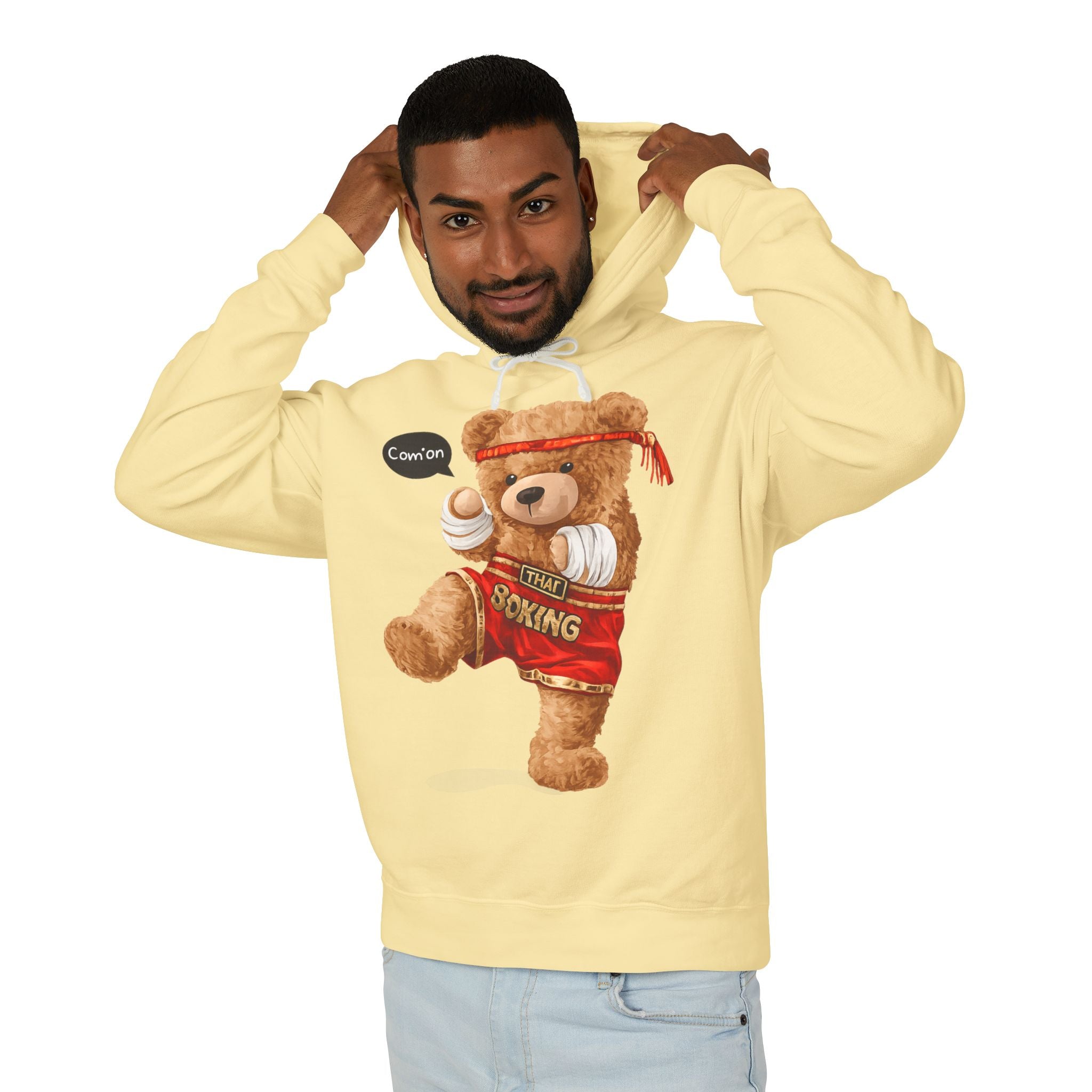 Funny Boxing Teddy Bear Hoodie | Cute Boxer Bear Graphic Hoodie | Unisex Streetwear Pullover Sweatshirt | Cozy Casual Hoodie