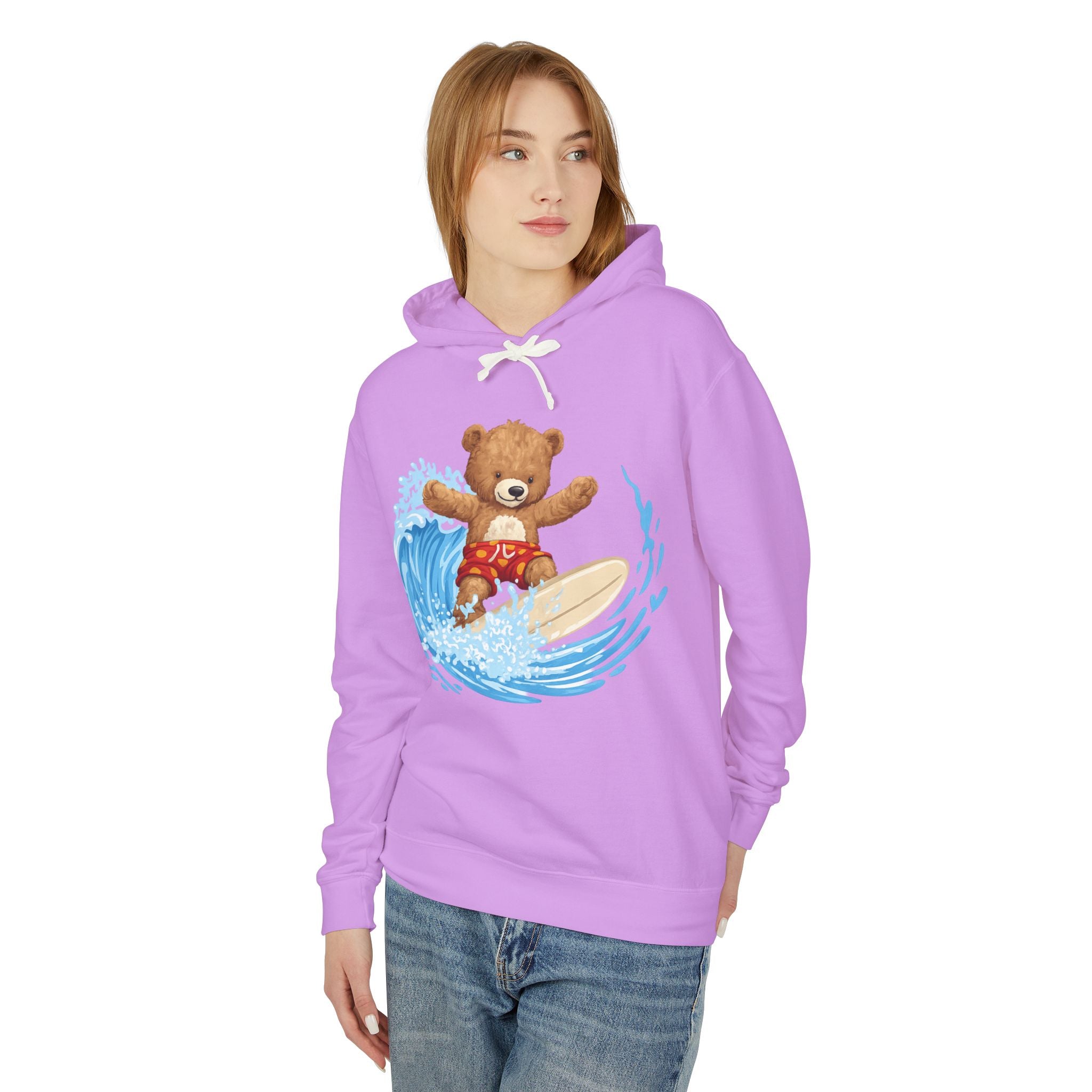 Cute Surfing Teddy Bear Hoodie