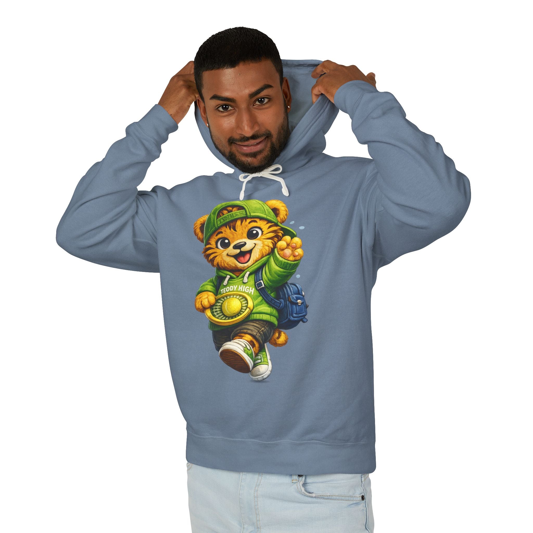 Cute Green Streetwear Teddy Bear Hoodie