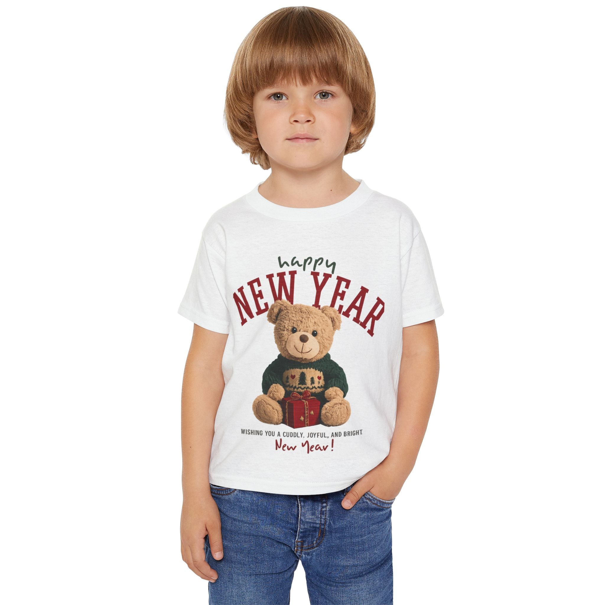 Happy New Year Teddy Bear Kids T-Shirt