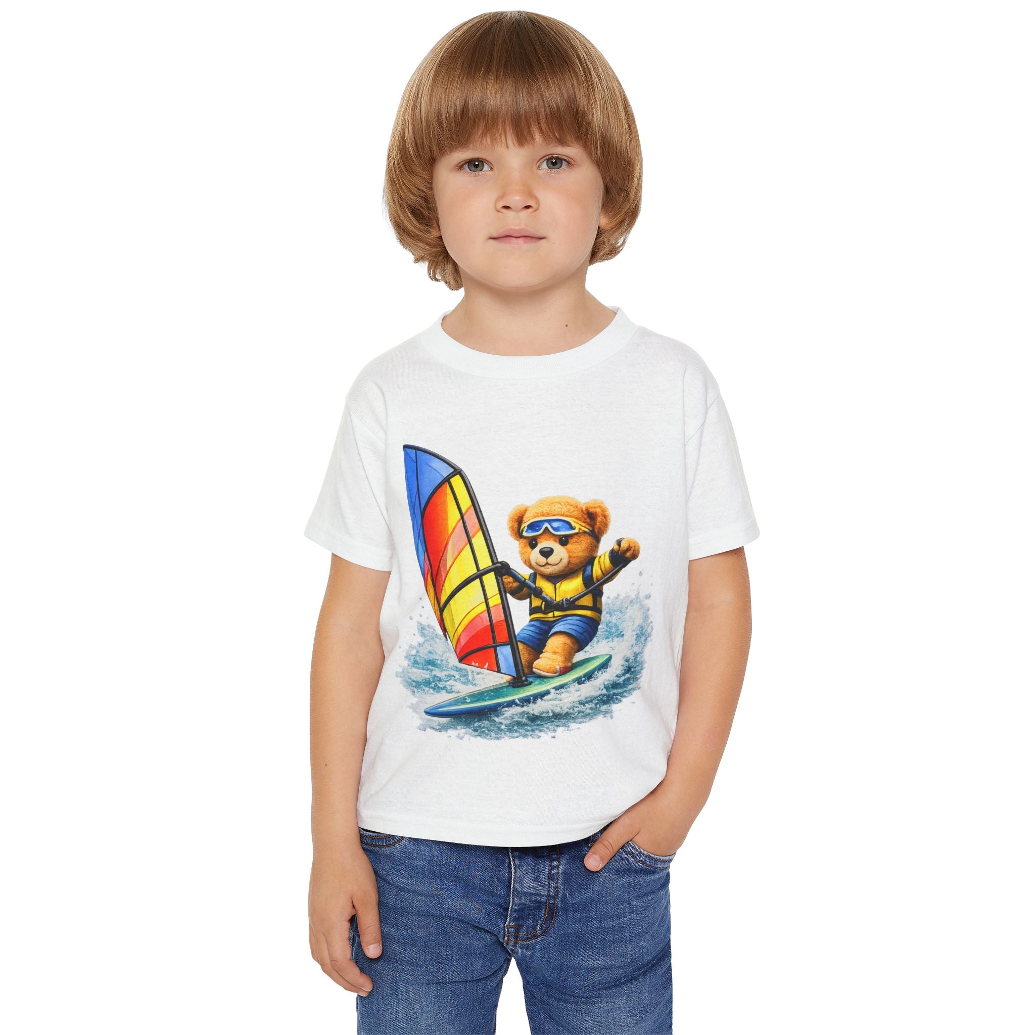 Kids Windsurfing Teddy Bear T-Shirt