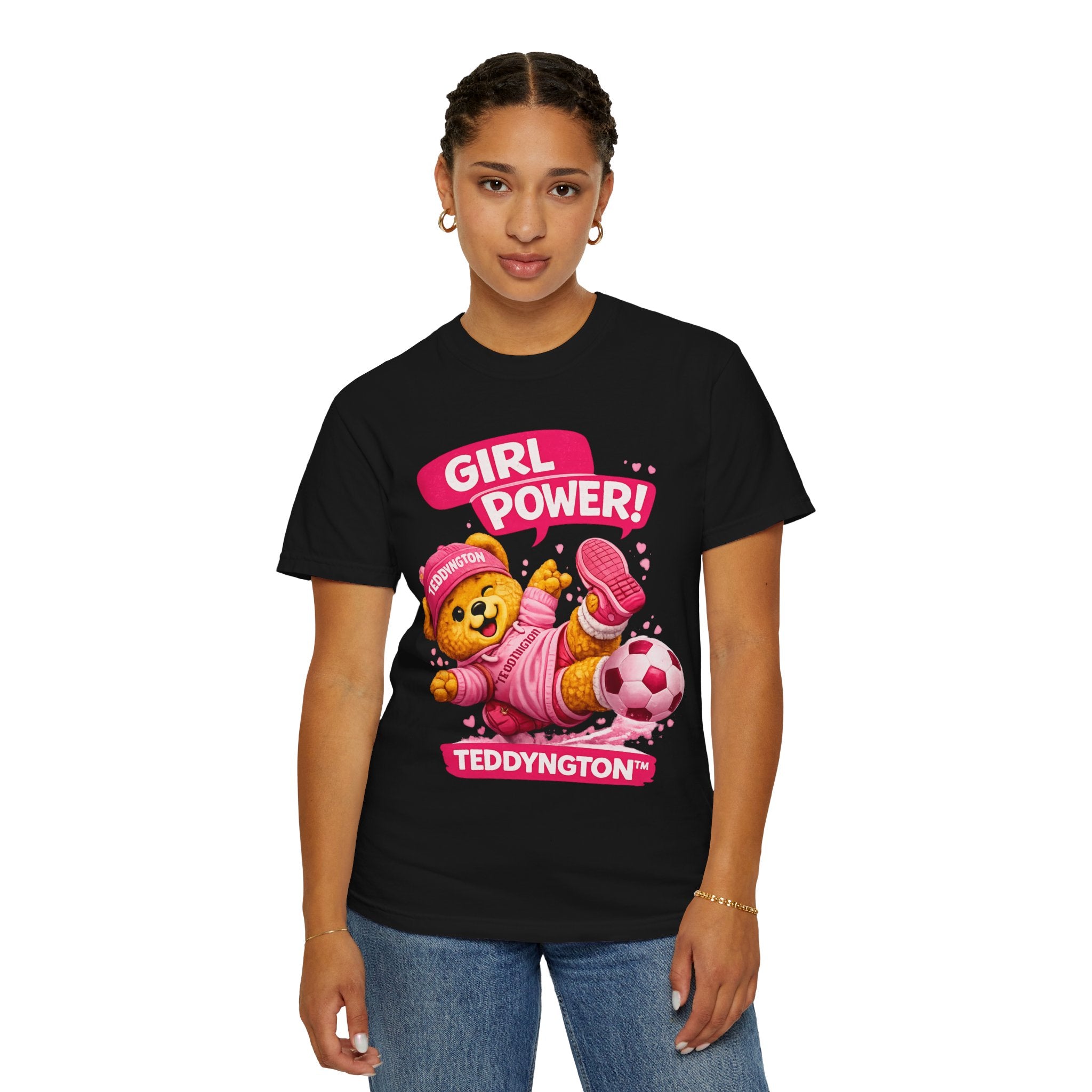 Girl Power Teddy Bear Soccer T-Shirt