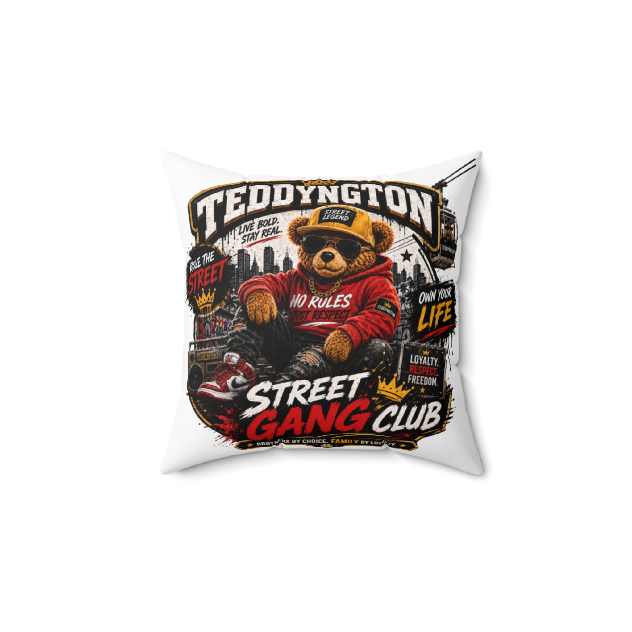 Teddyngton Street Gang Club Throw Pillow
