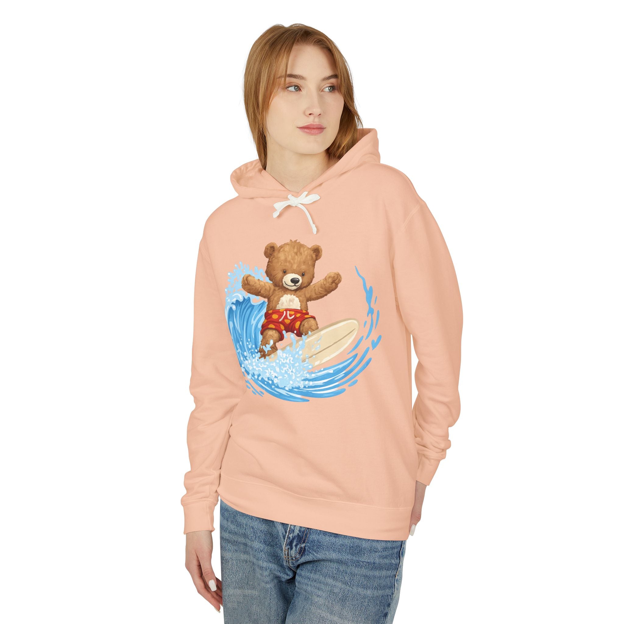 Cute Surfing Teddy Bear Hoodie