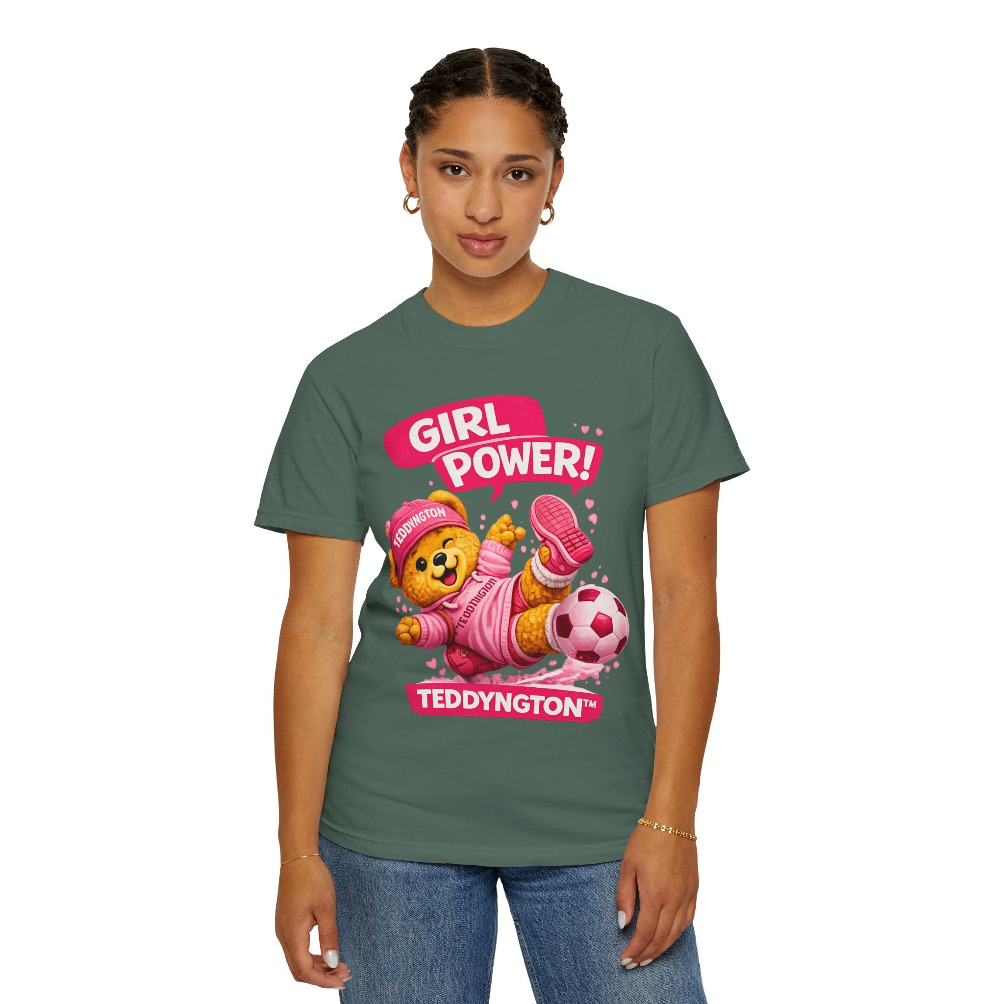 Girl Power Teddy Bear Soccer T-Shirt