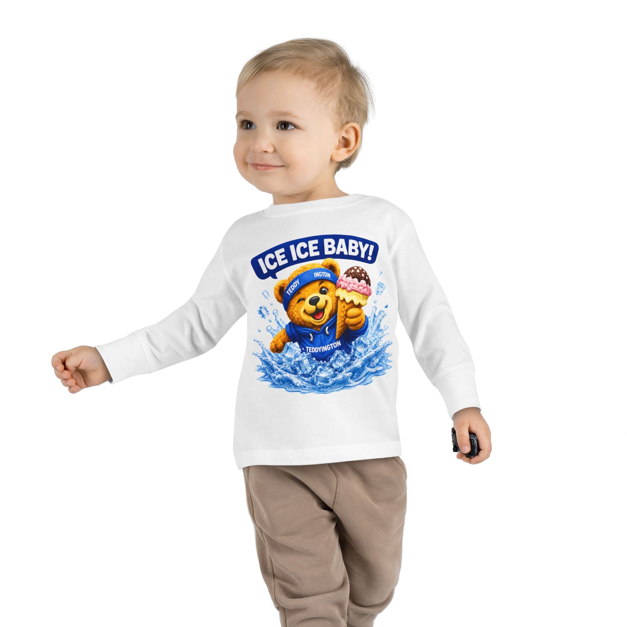 Ice Ice Baby Teddy Bear Toddler Long Sleeve Shirt