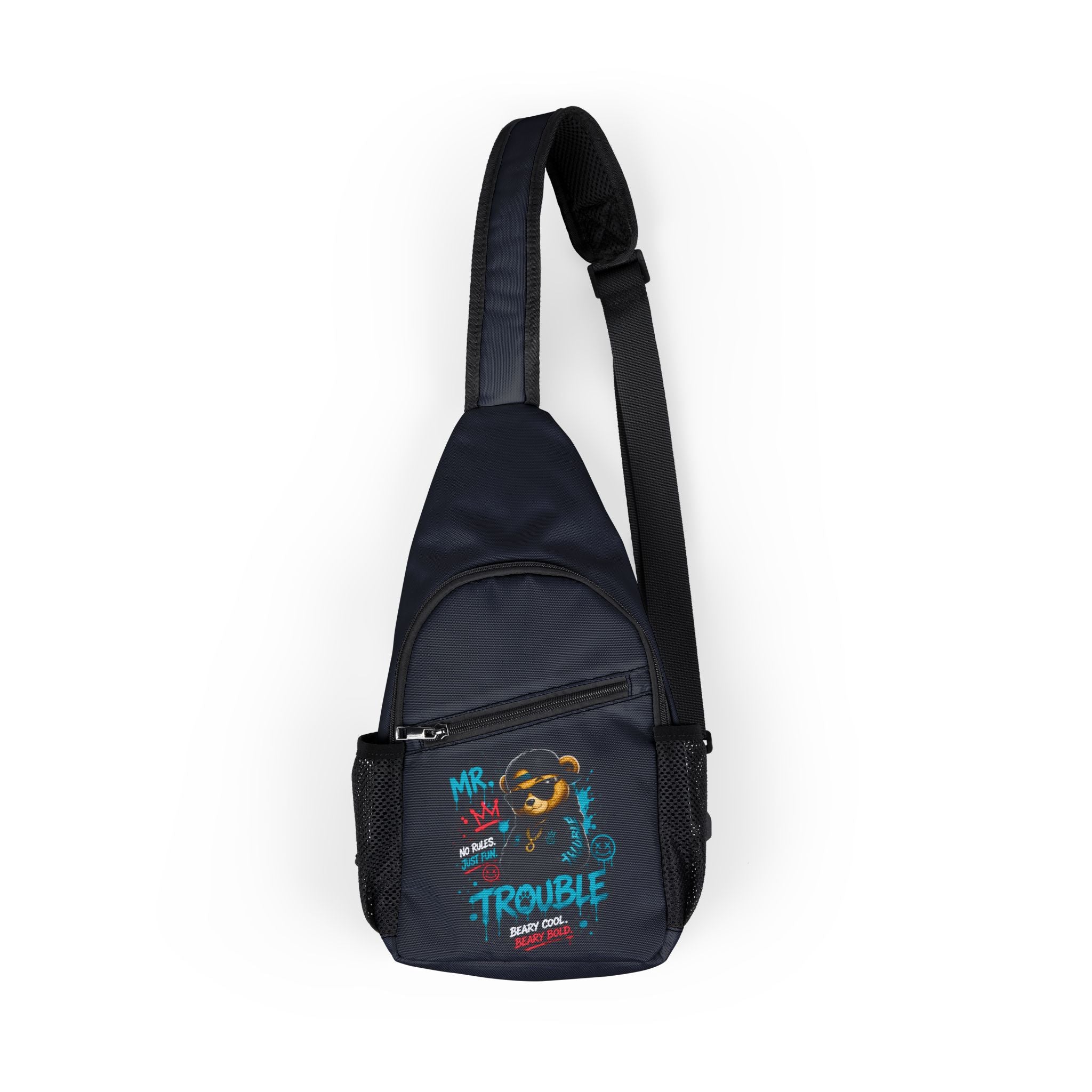 Mr. Trouble Teddy Crossbody Sling Bag