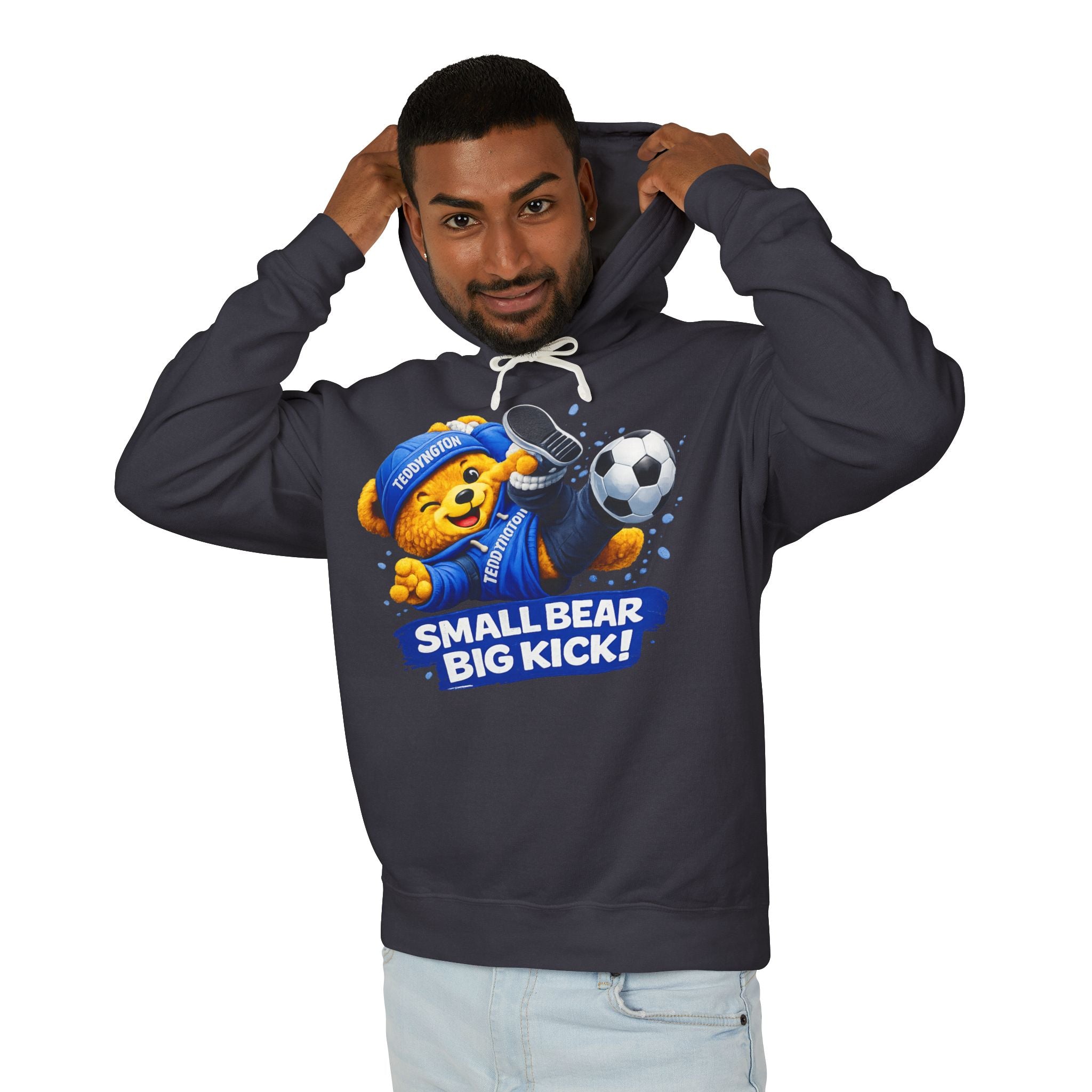 Small Bear Big Kick Soccer Hoodie