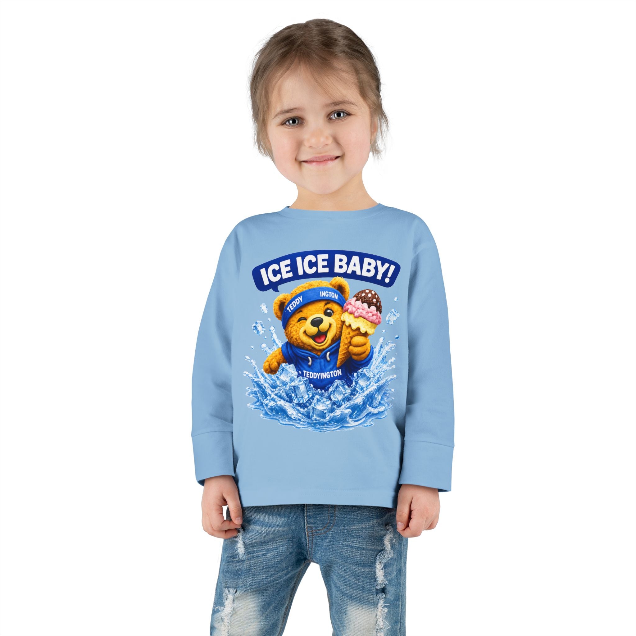 Ice Ice Baby Teddy Bear Toddler Long Sleeve Shirt