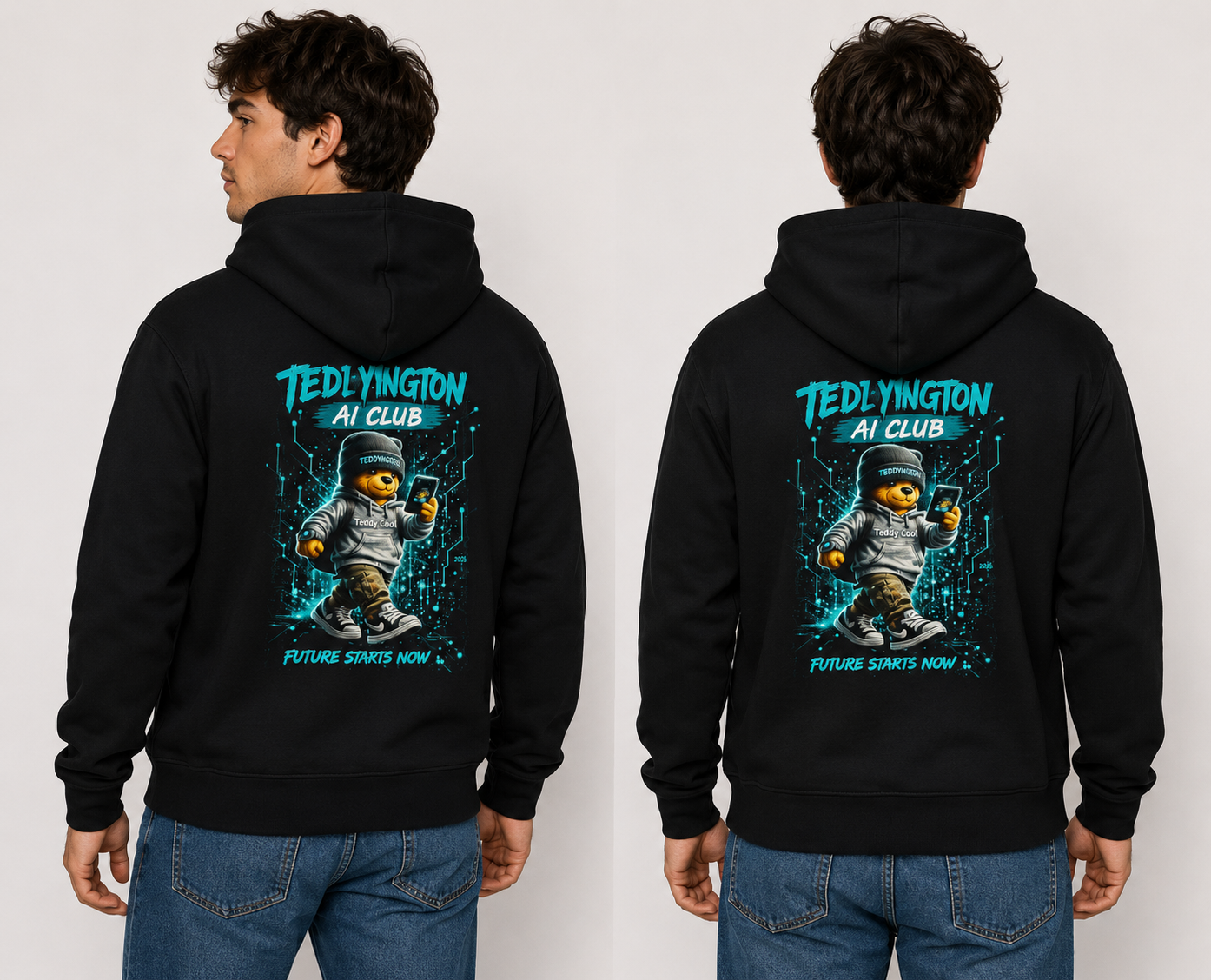 Teddyngton AI Club Unisex Hoodie Front & Back
