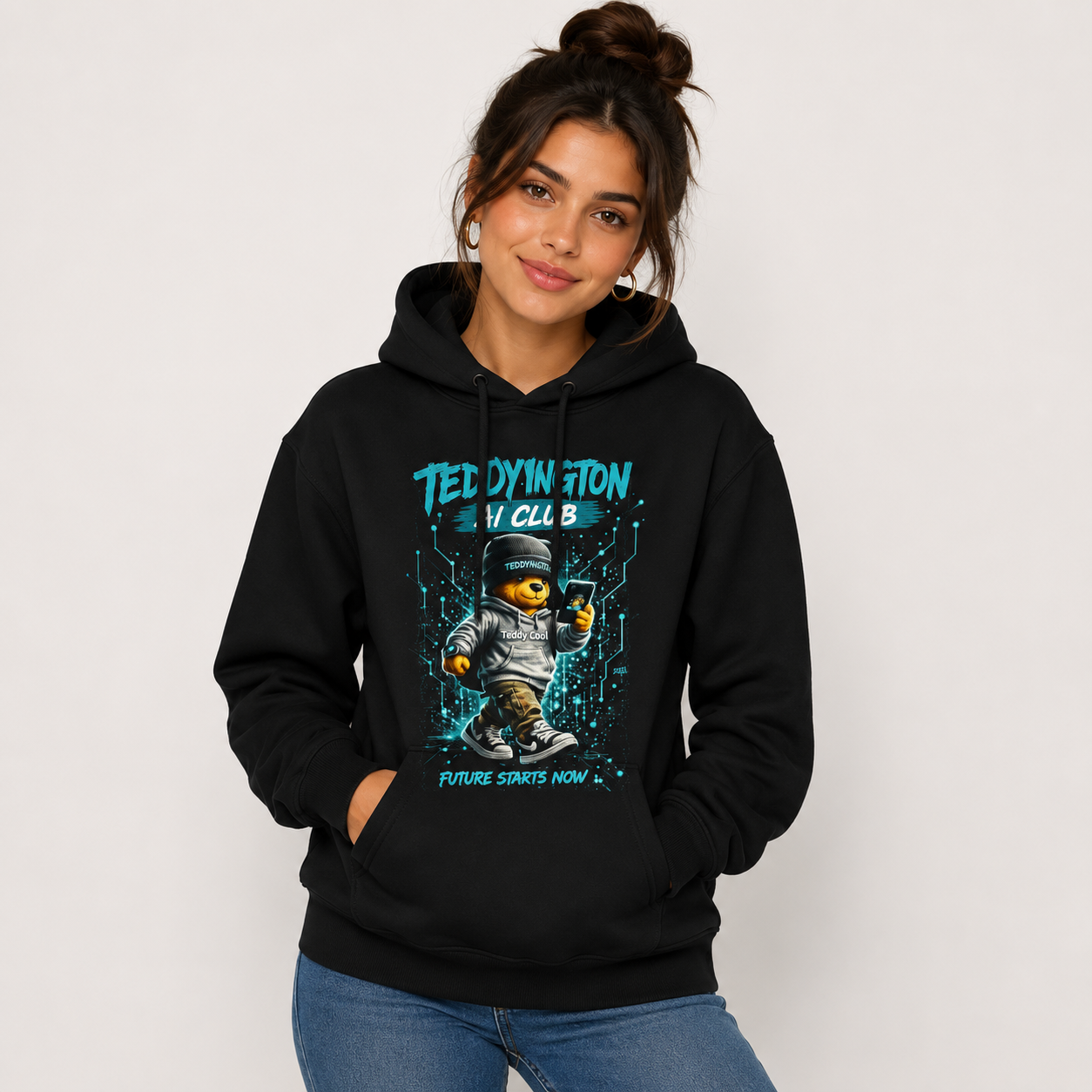 Teddyngton AI Club Unisex Hoodie Front & Back