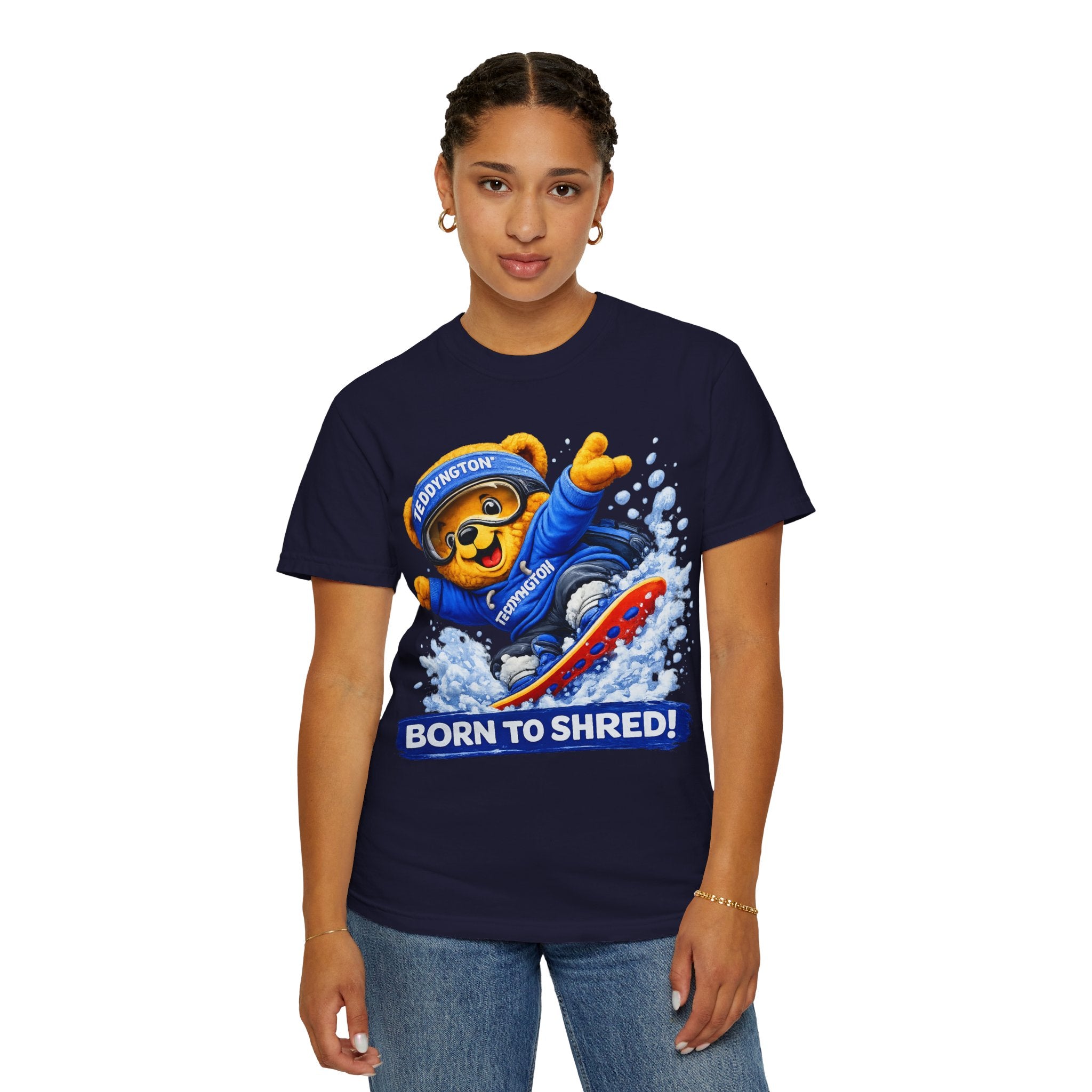 Born to Shred Snowboarding Teddy Bear T-Shirt